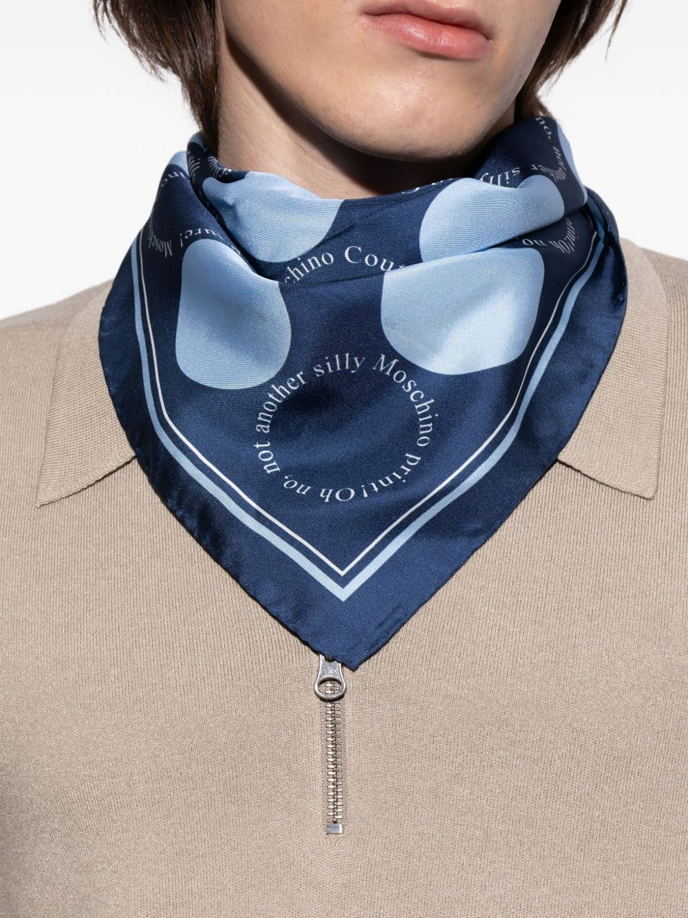 circle-print silk scarf - 4