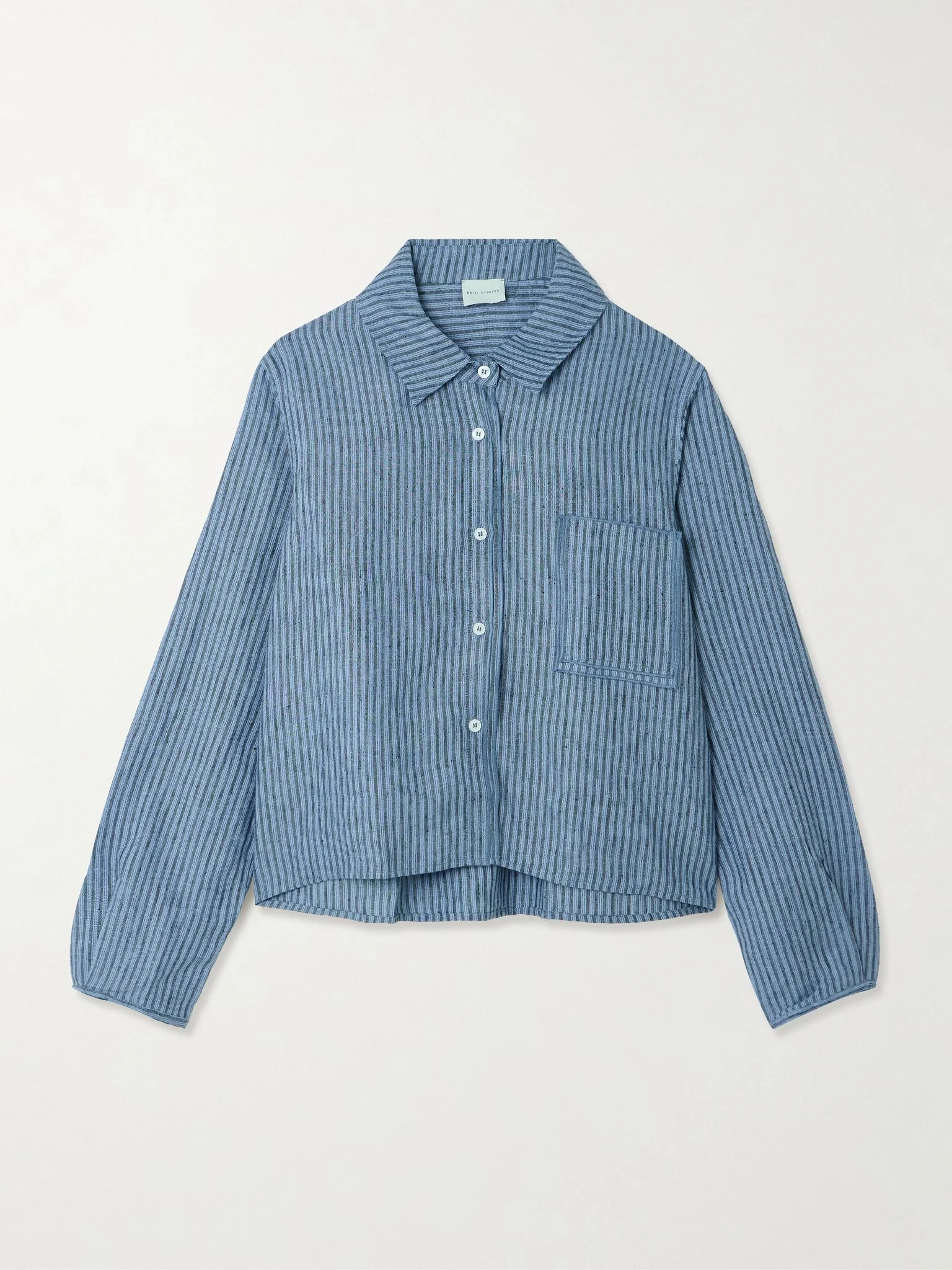 Striped linen shirt Blue - 1