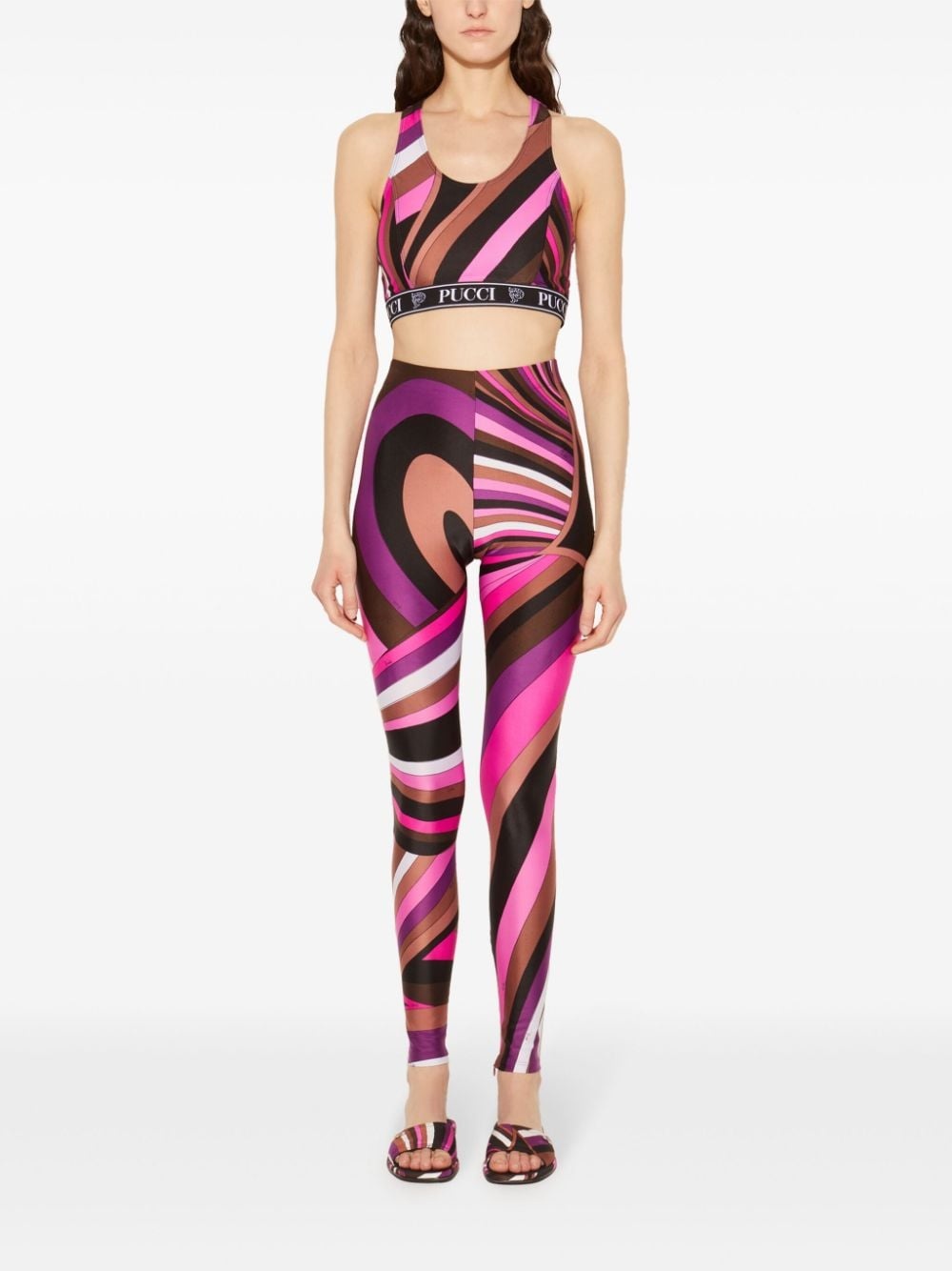 abstract-print crop top - 2