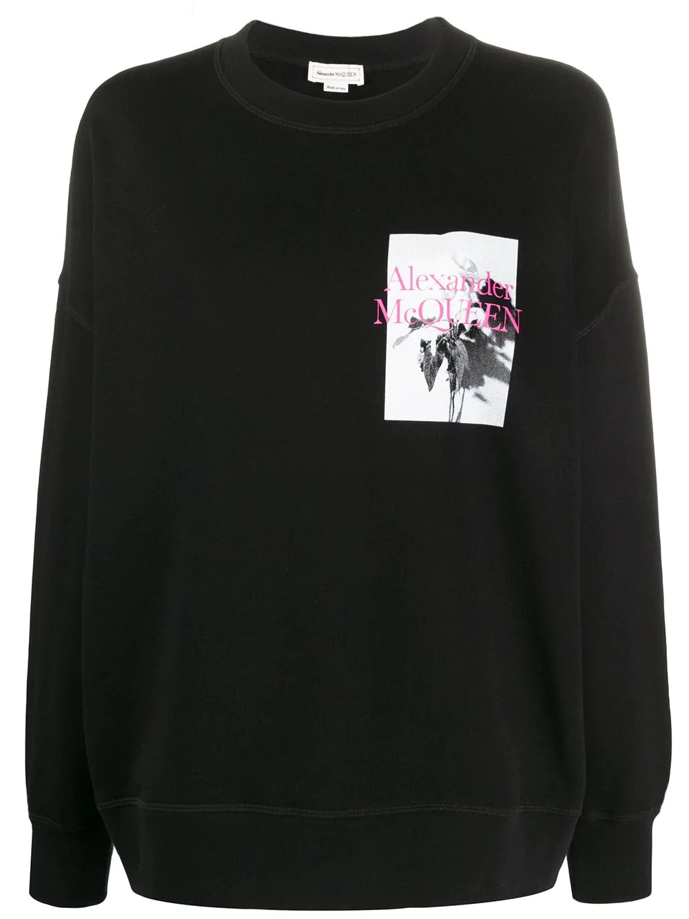 oversized rose-print sweatshirt - 1