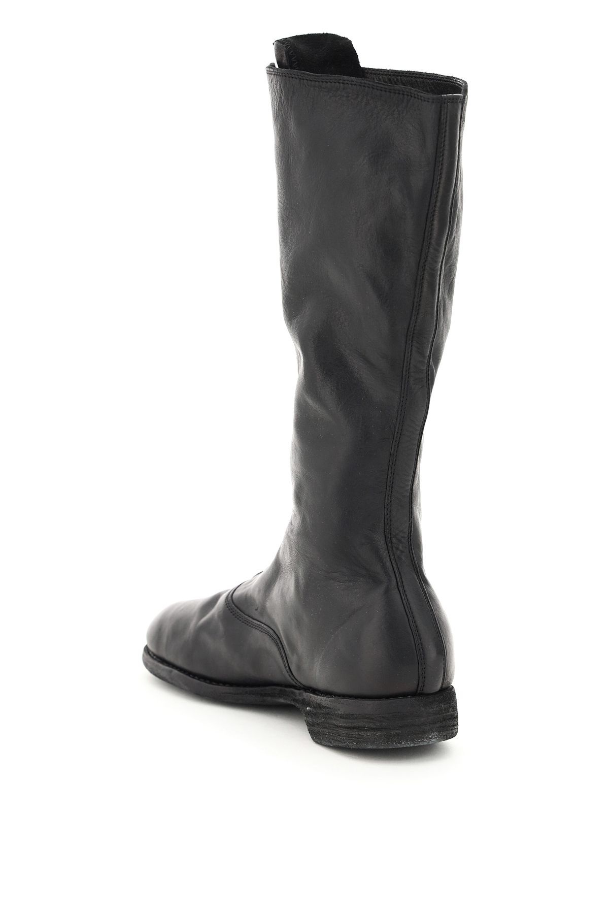 FRONT ZIP LEATHER BOOTS - 2