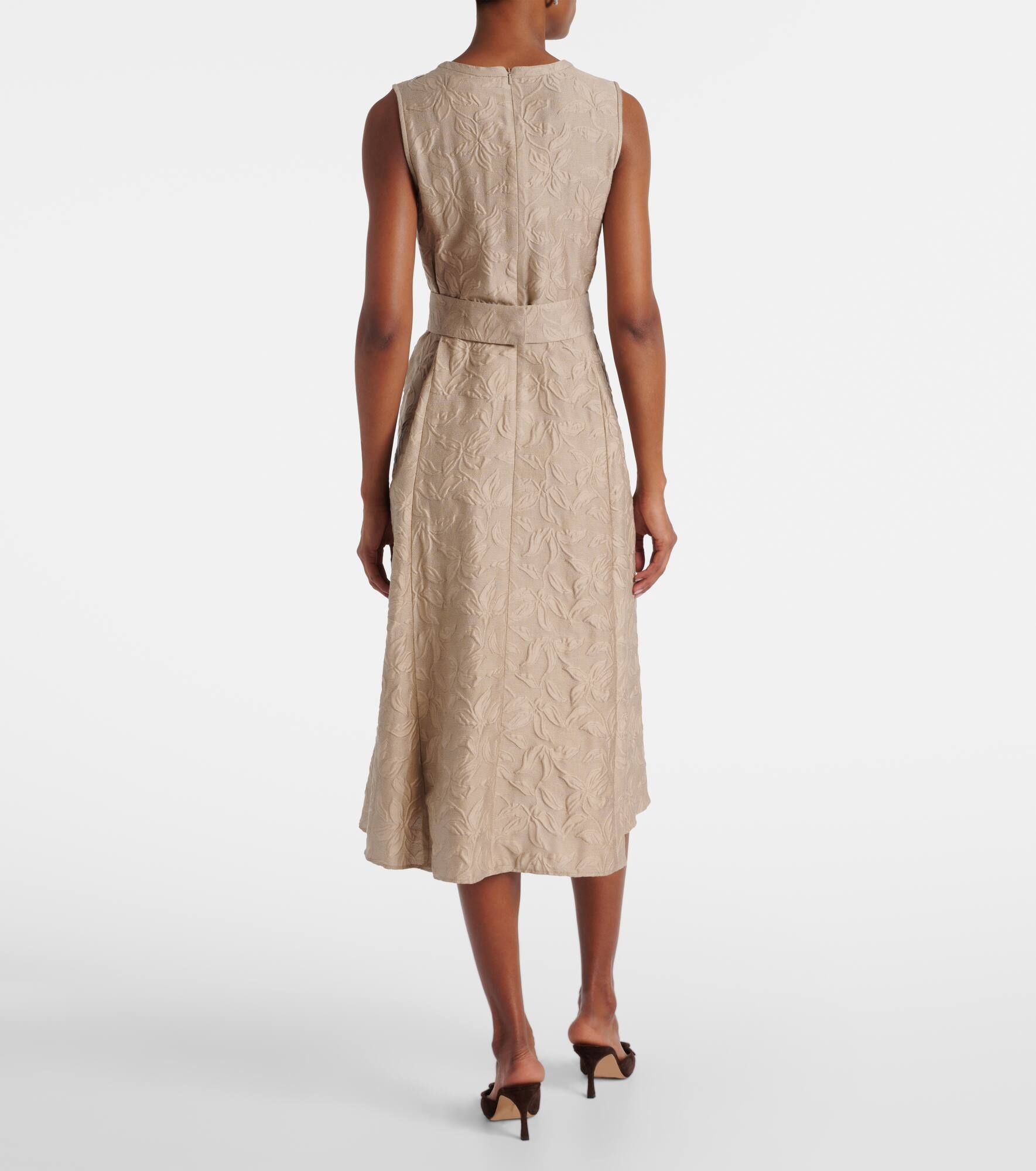 Fiaba cotton-blend jacquard midi dress - 3