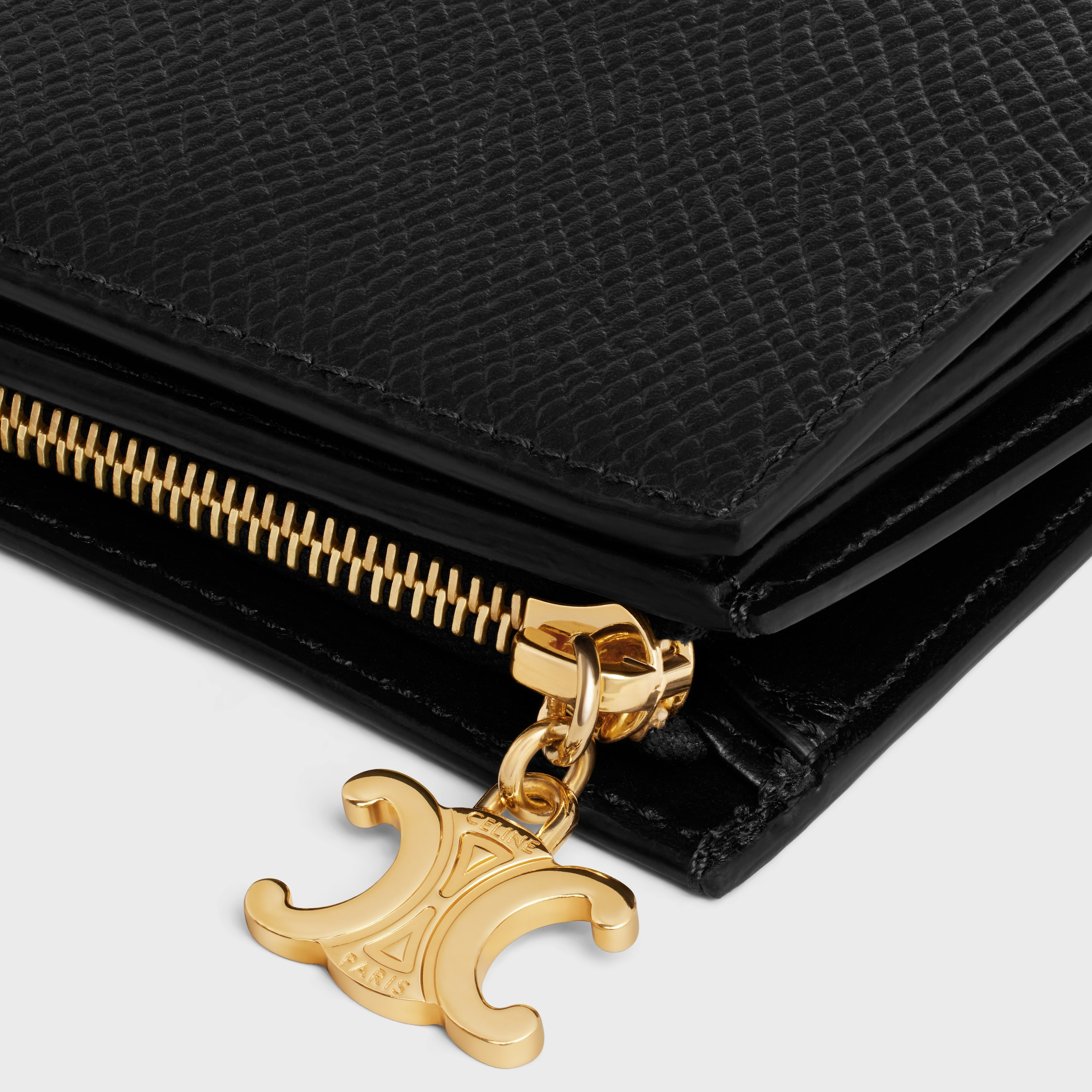 TRIOMPHE COMPACT WALLET TRIOMPHE CHARMS in GRAINED CALFSKIN - 5