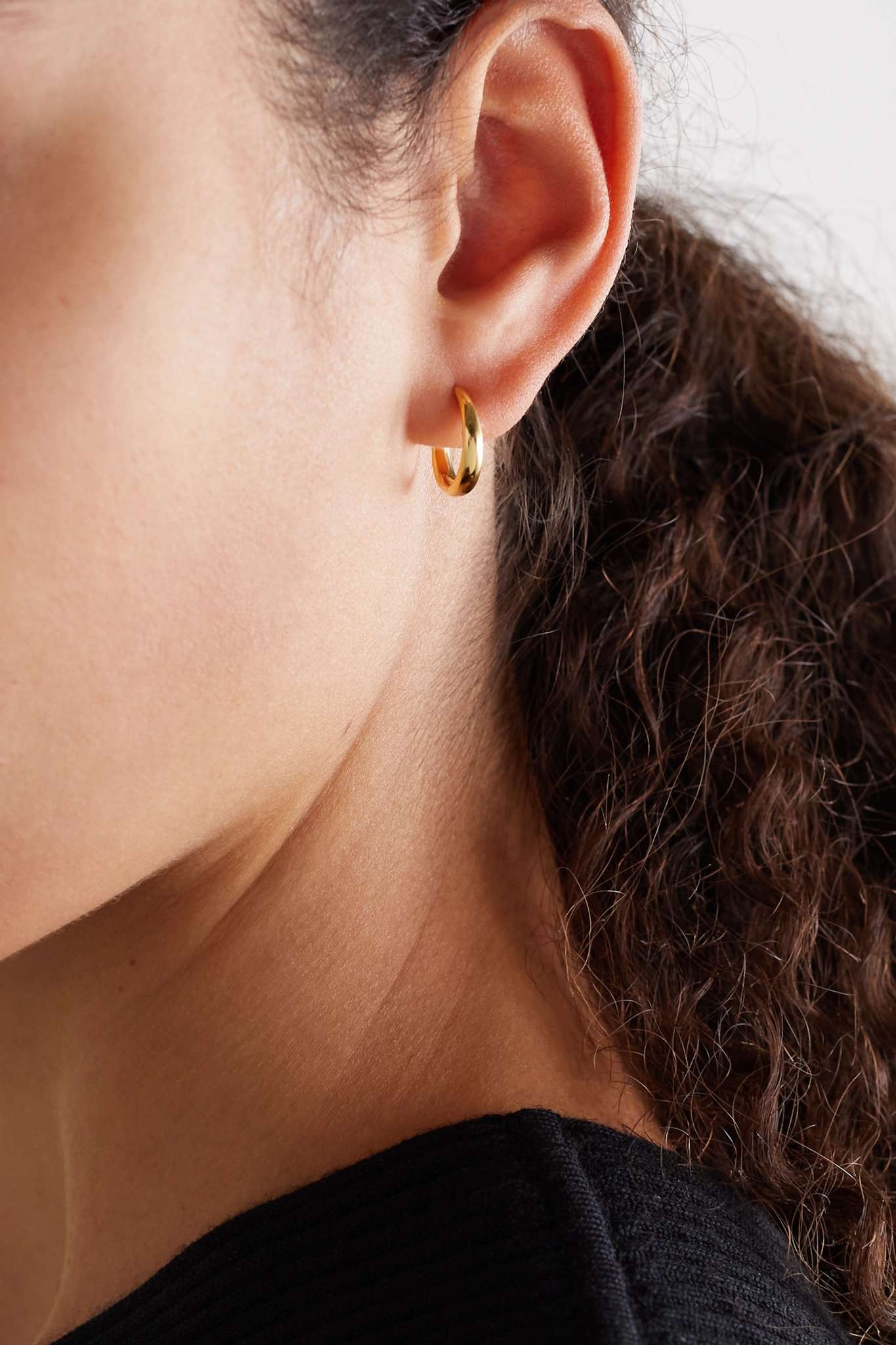 Intrinsic medium gold vermeil hoop earrings - 2