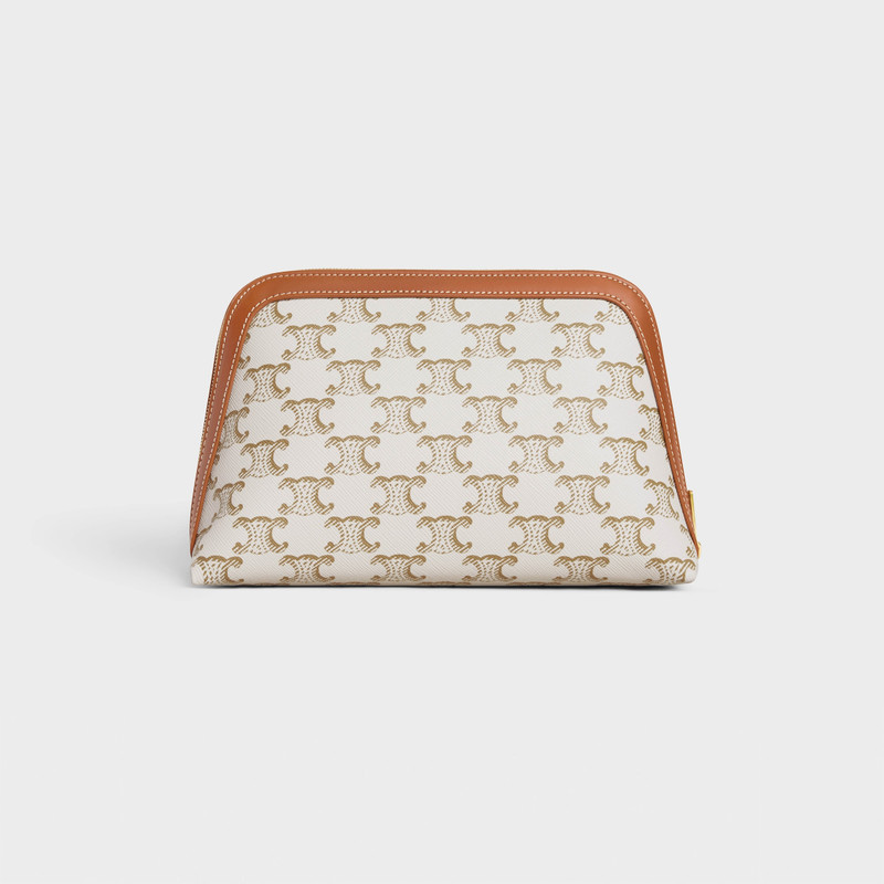 MEDIUM COSMETIC POUCH IN TRIOMPHE CANVAS AND CALFSKIN 3