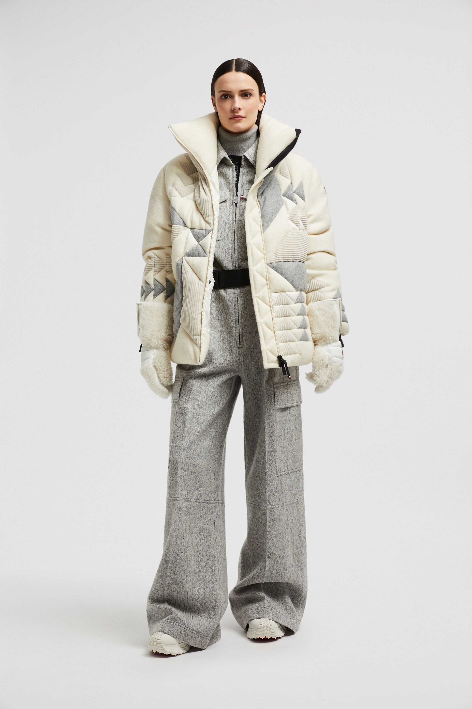 Leutasch Patchwork-Quilted Wool Short Down Jacket - 2