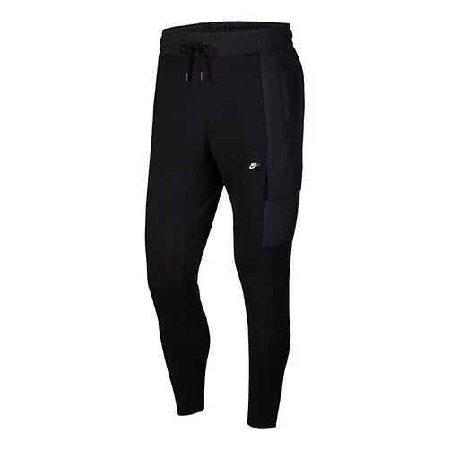 Nike Sportswear Logo Splicing Athleisure Casual Sports Pants Black CJ4334-010 - 1