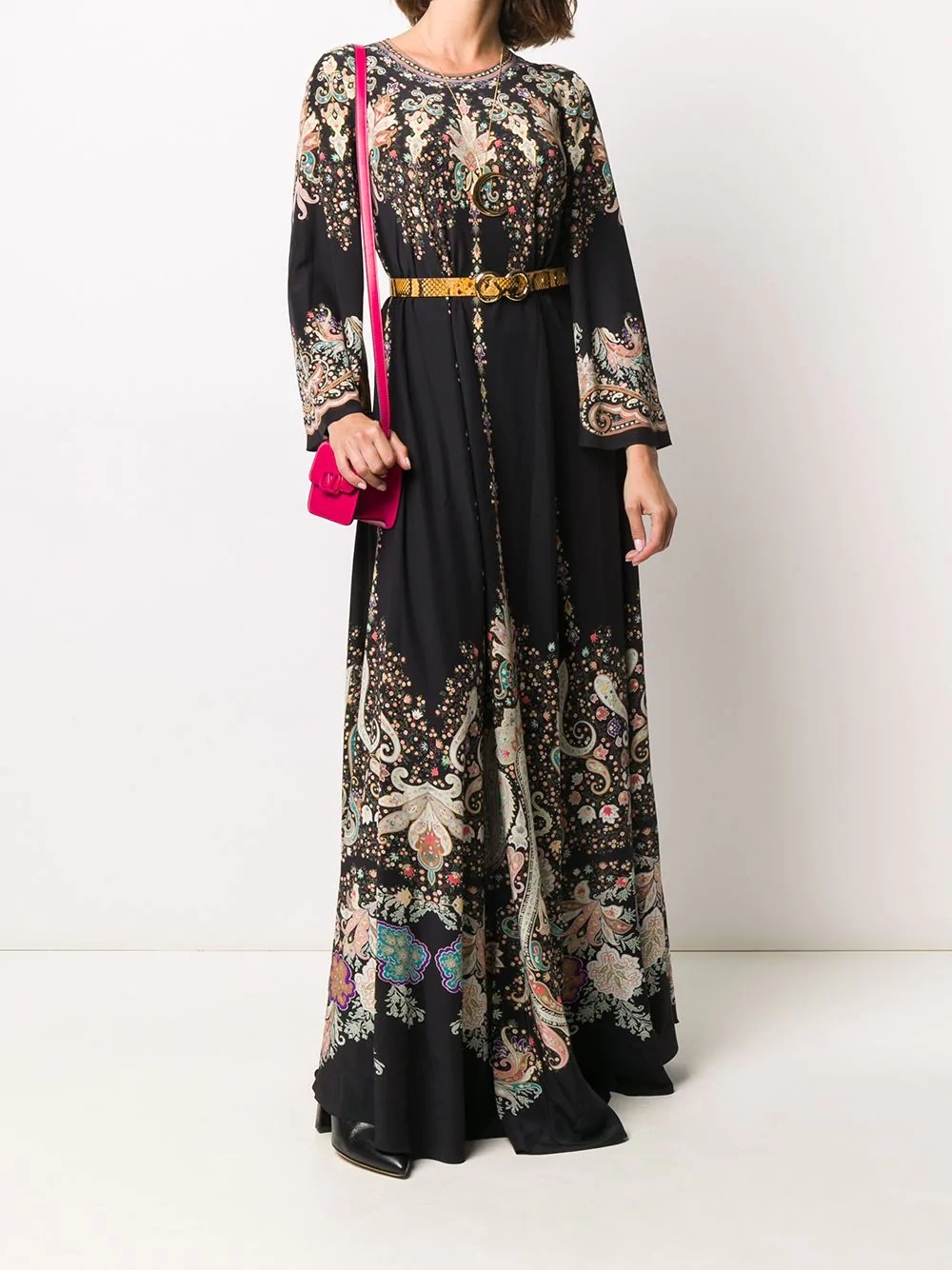 paisley print silk maxi dress - 2