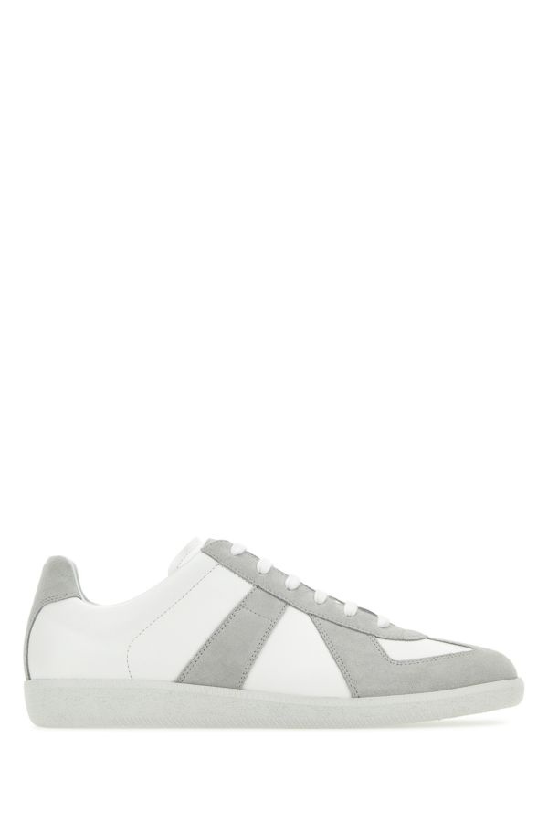 MAISON MARGIELA MAN Two-Tone Leather And Suede Replica Sneakers - 1