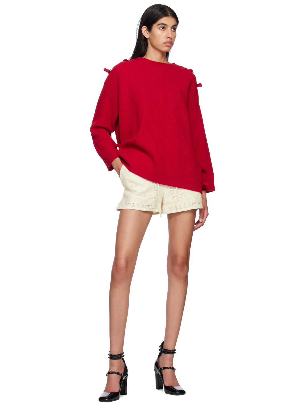Off-White Jacquard Shorts - 4