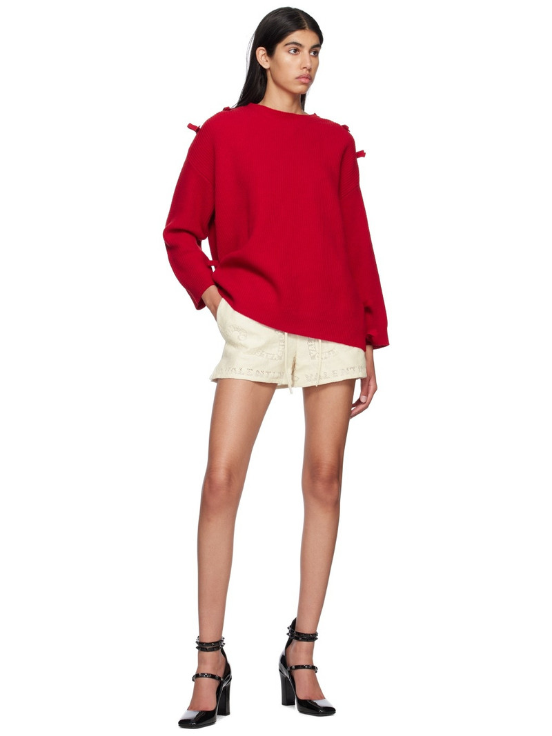 Valentino Off-White Jacquard Shorts outlook