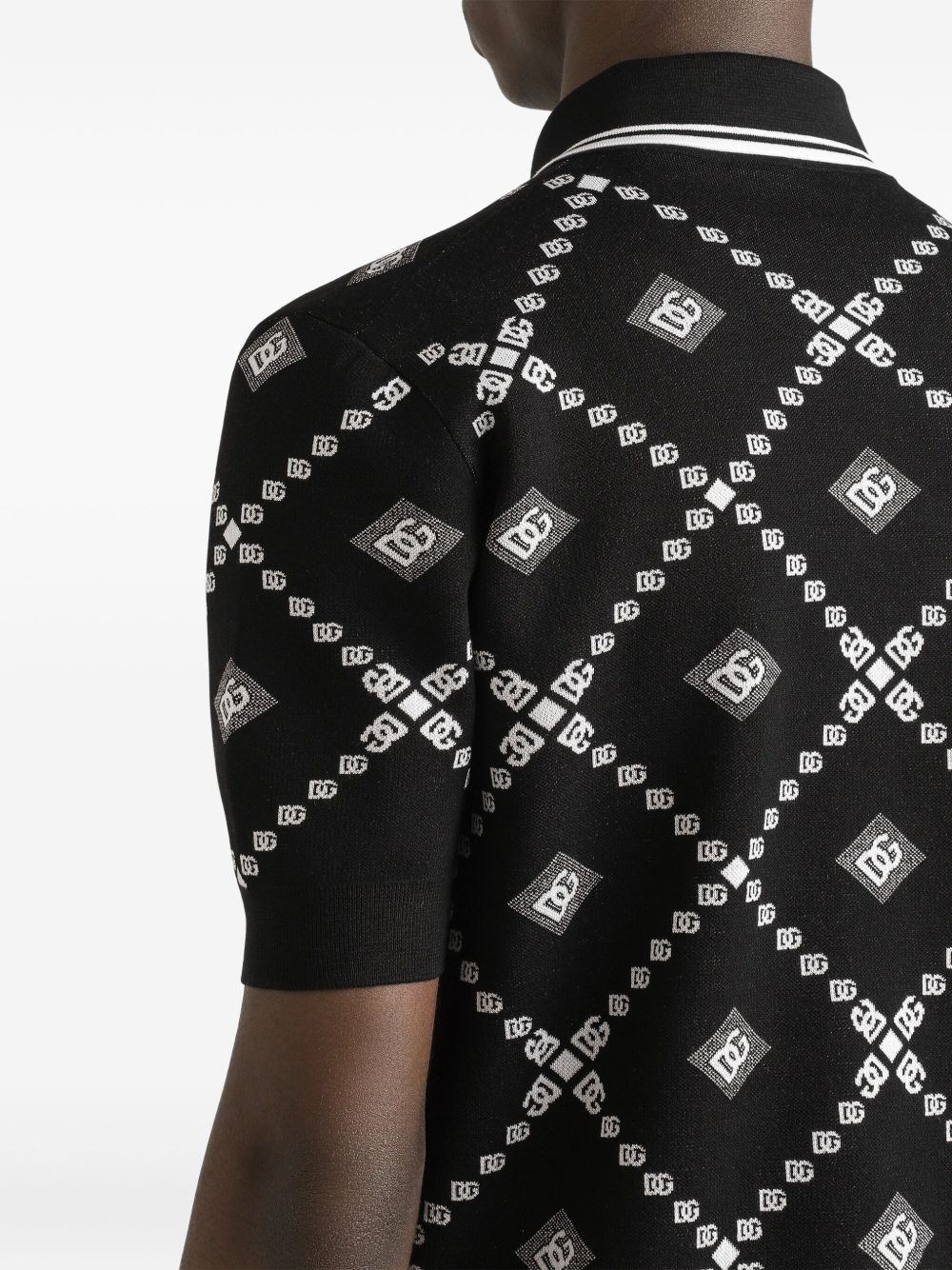 logo-pattern polo shirt - 5