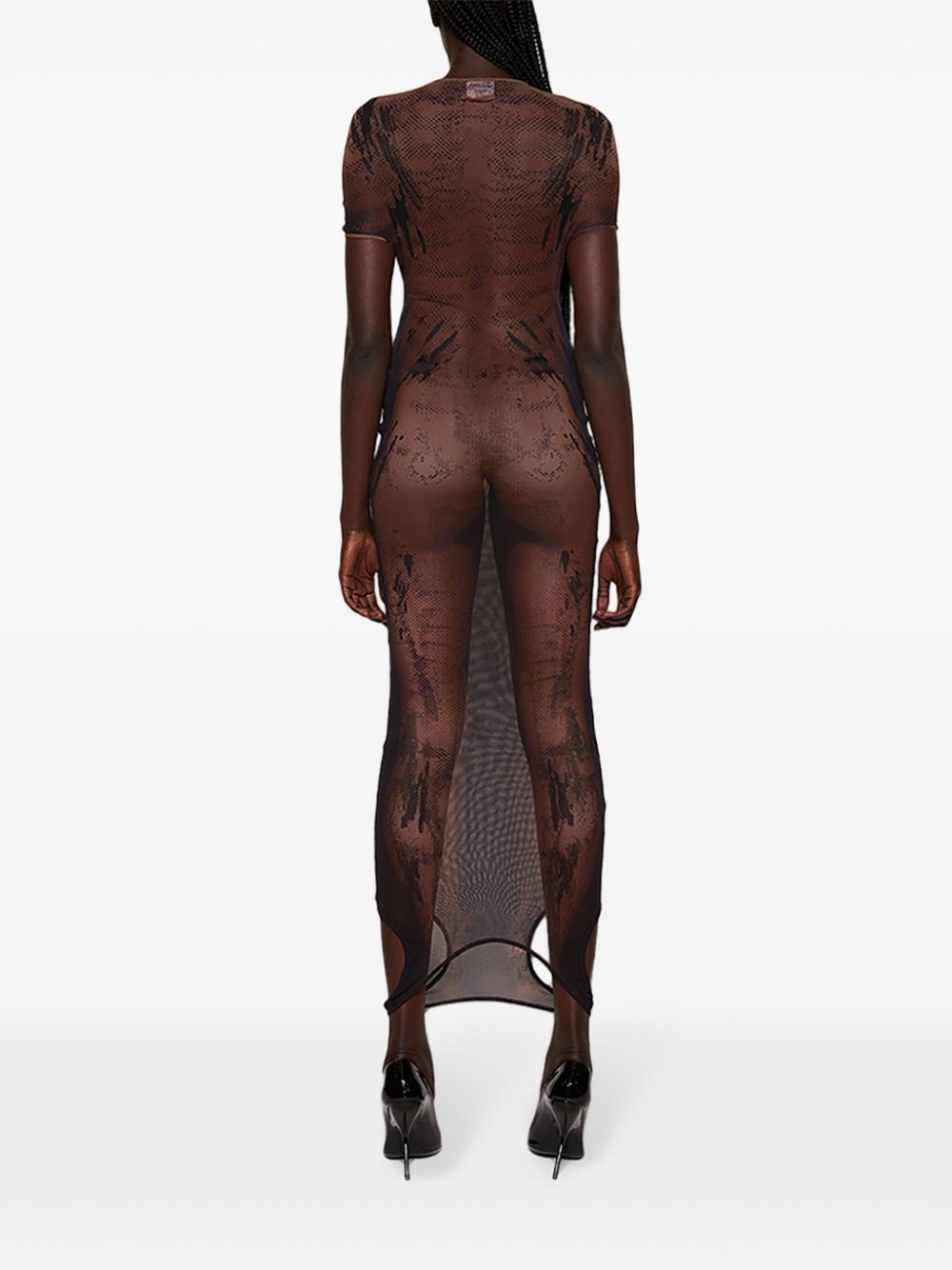printed mesh dress - 5