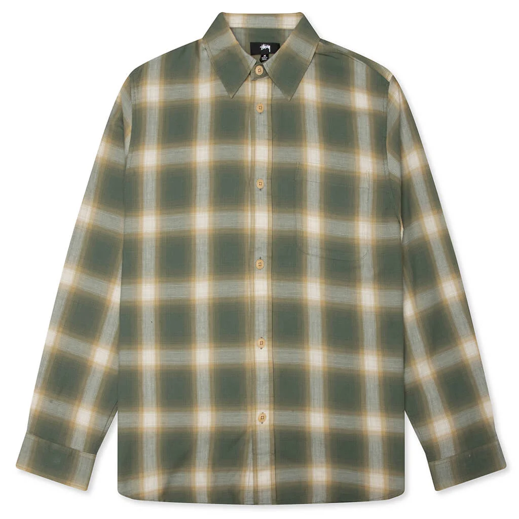 BEACH OMBRE PLAID SHIRT - GREEN - 1