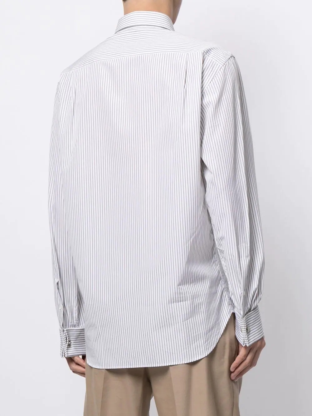 pinstripe pattern cotton shirt - 4