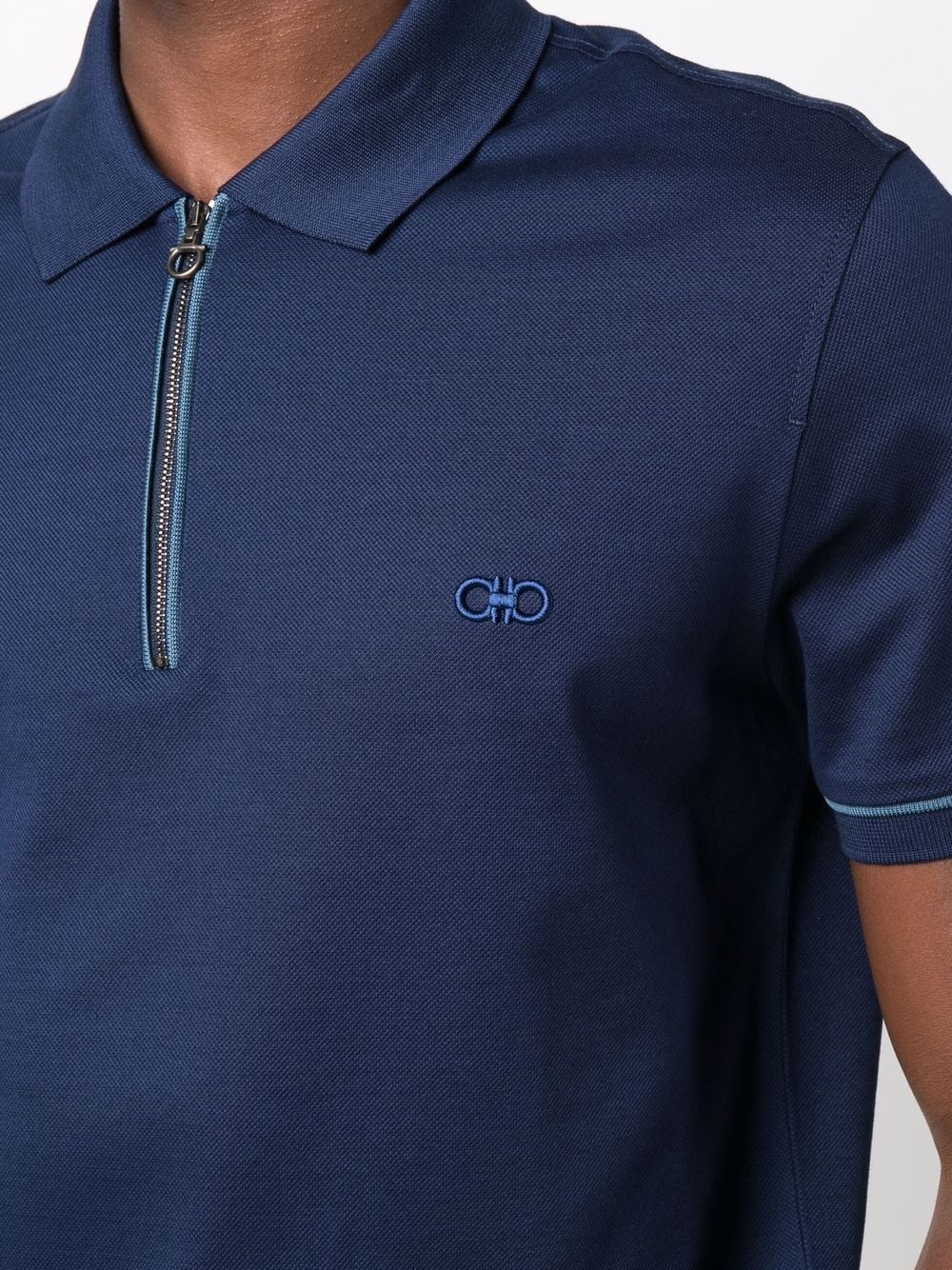 embroidered Gancini polo shirt - 5