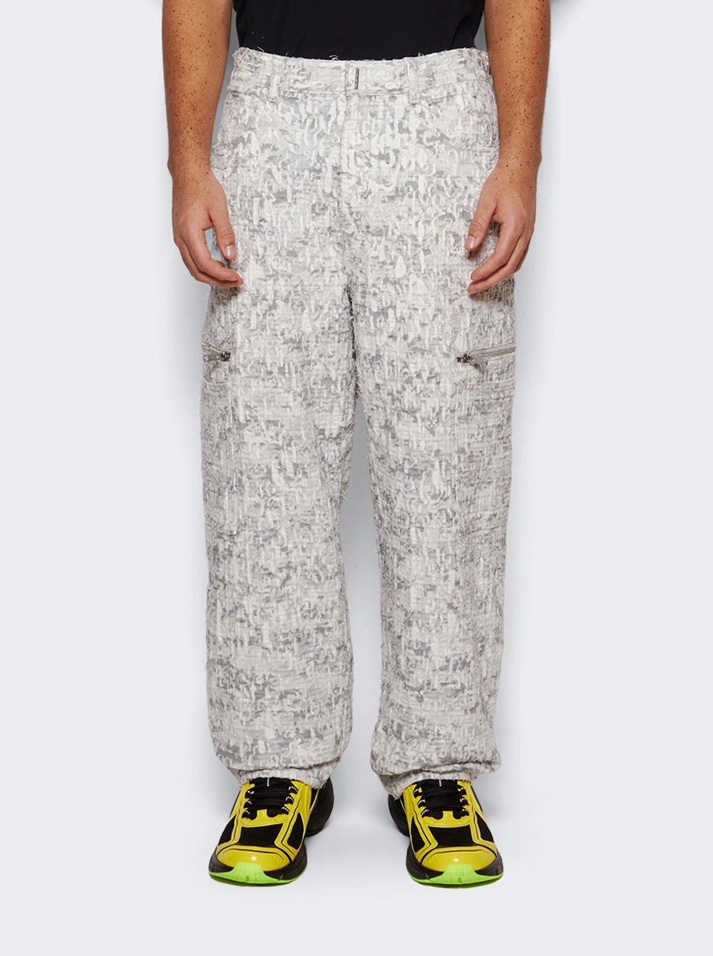 Loose Fit Cargo Pants White - 3