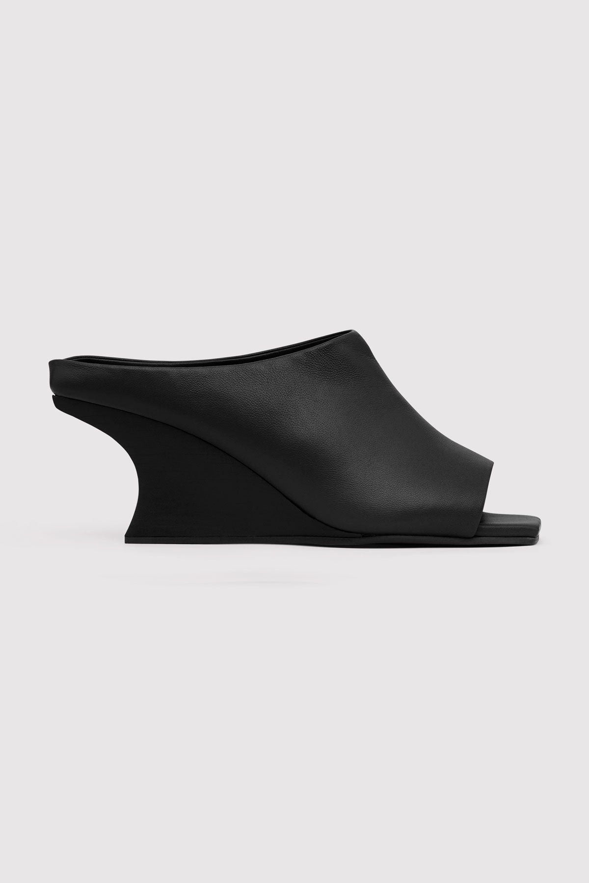 Architectural Wedge Mules - Black - 4