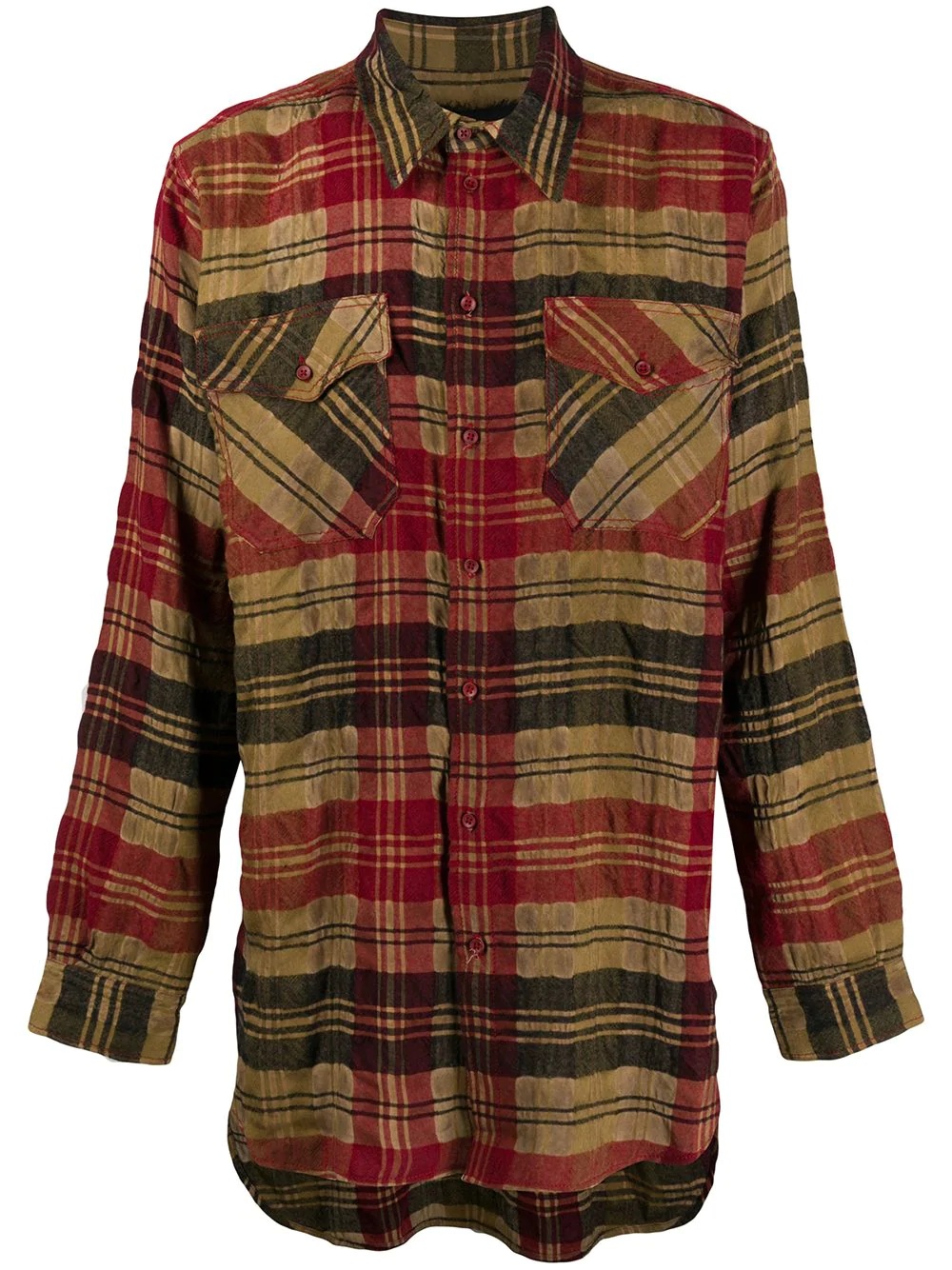 oversized check shirt - 1