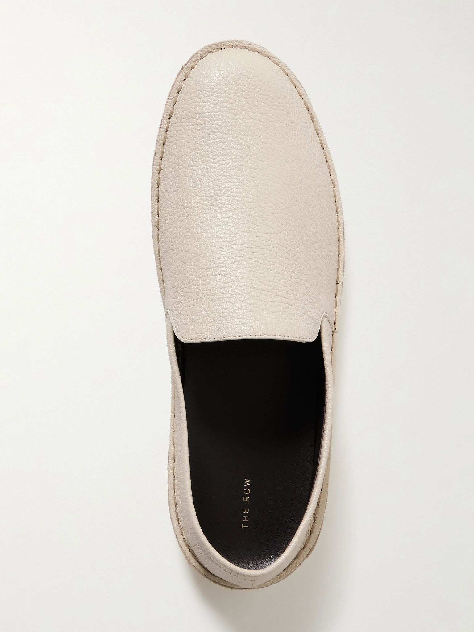 Vasko textured-leather loafers Ivory - 5