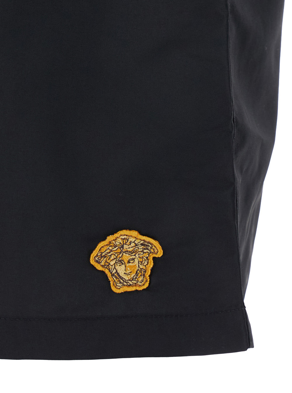 Versace Men Black Swim Shorts With Elastic Drawstring Waist And Medusa Embroidery On The Front In Te - 3