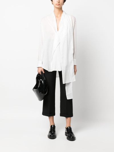 Yohji Yamamoto asymmetric long-sleeve blouse outlook