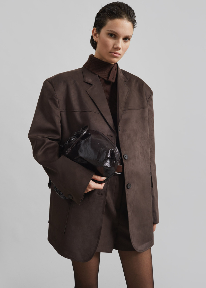 Merida Faux Suede Blazer - Brown 6