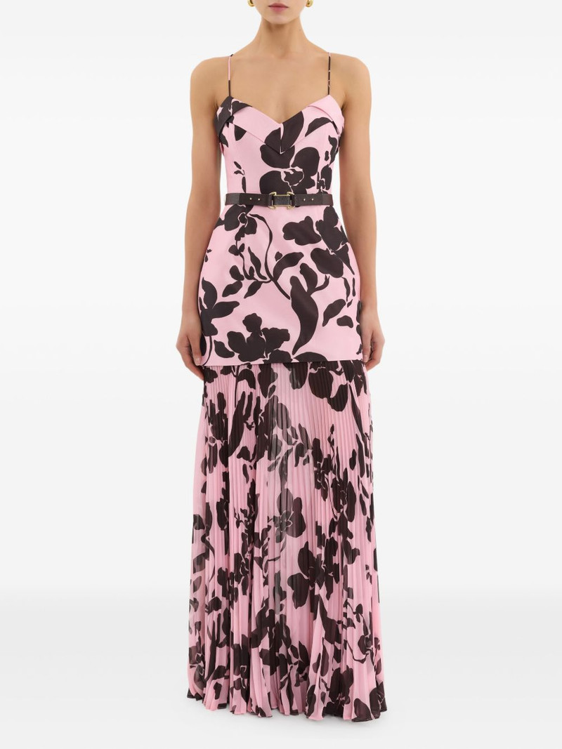 REBECCA VALLANCE Connie pleated-floral maxi dress outlook