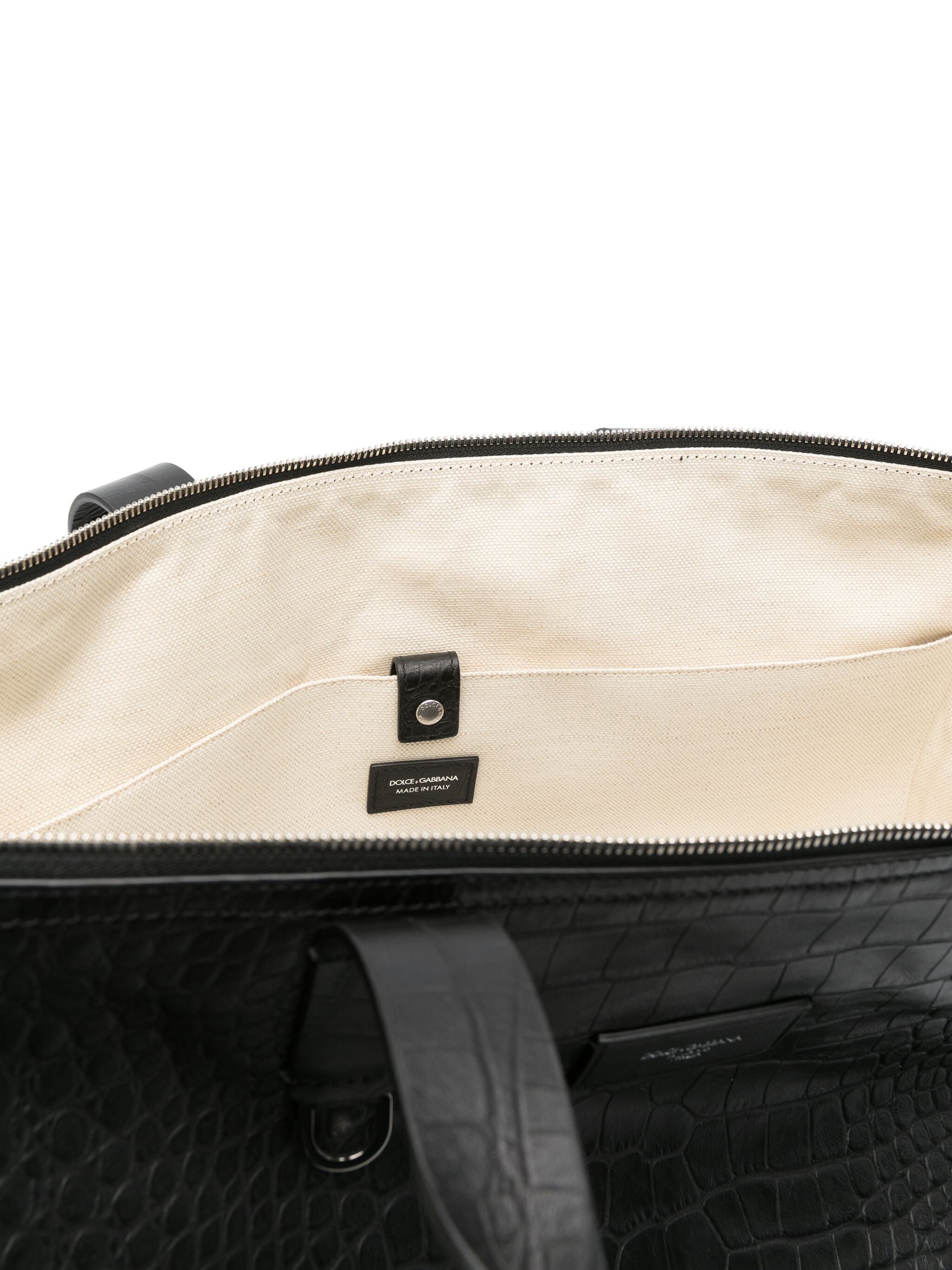 Crocodile-embossed Leather Tote Bag - 2
