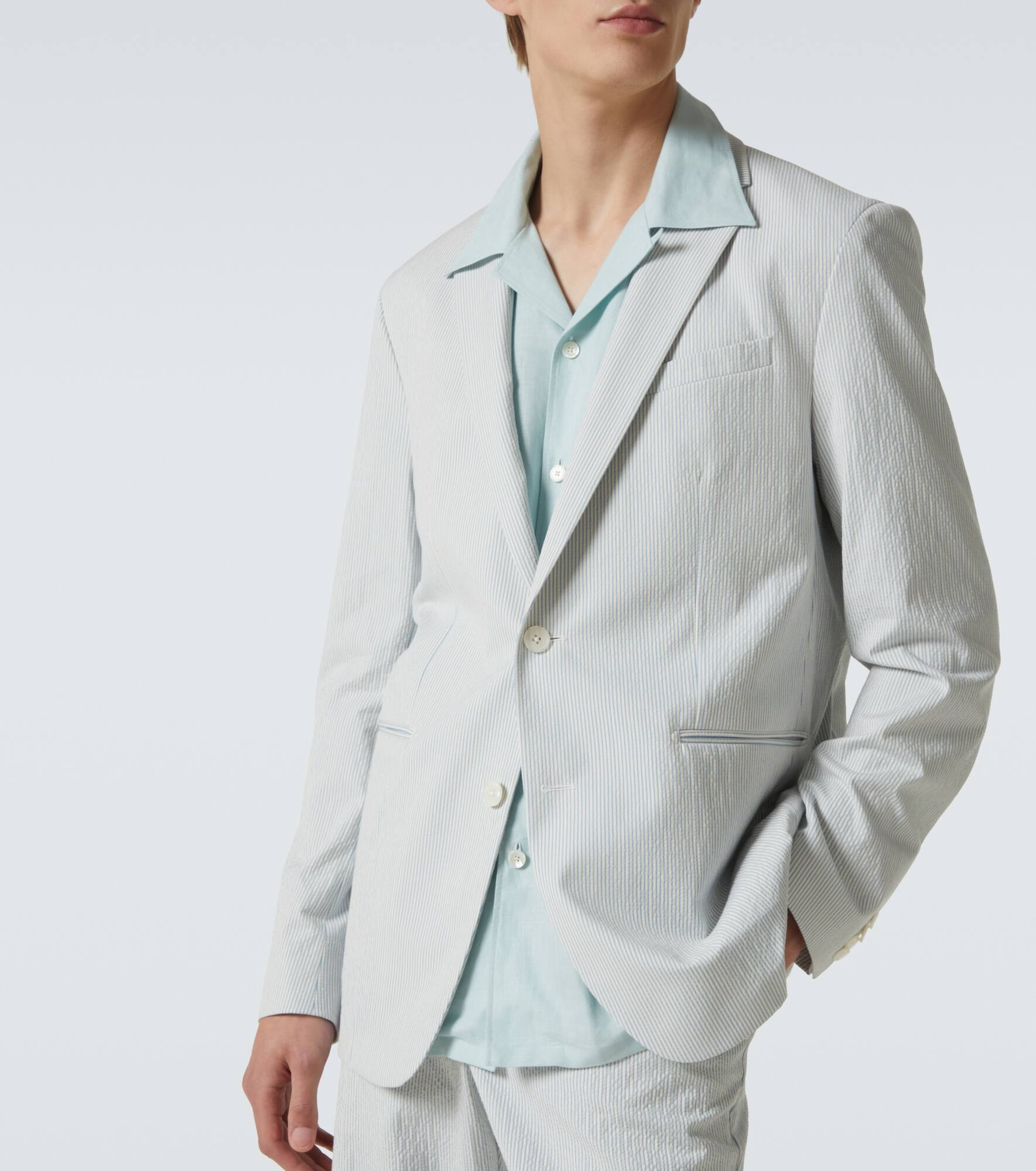Garret cotton-blend seersucker blazer - 5