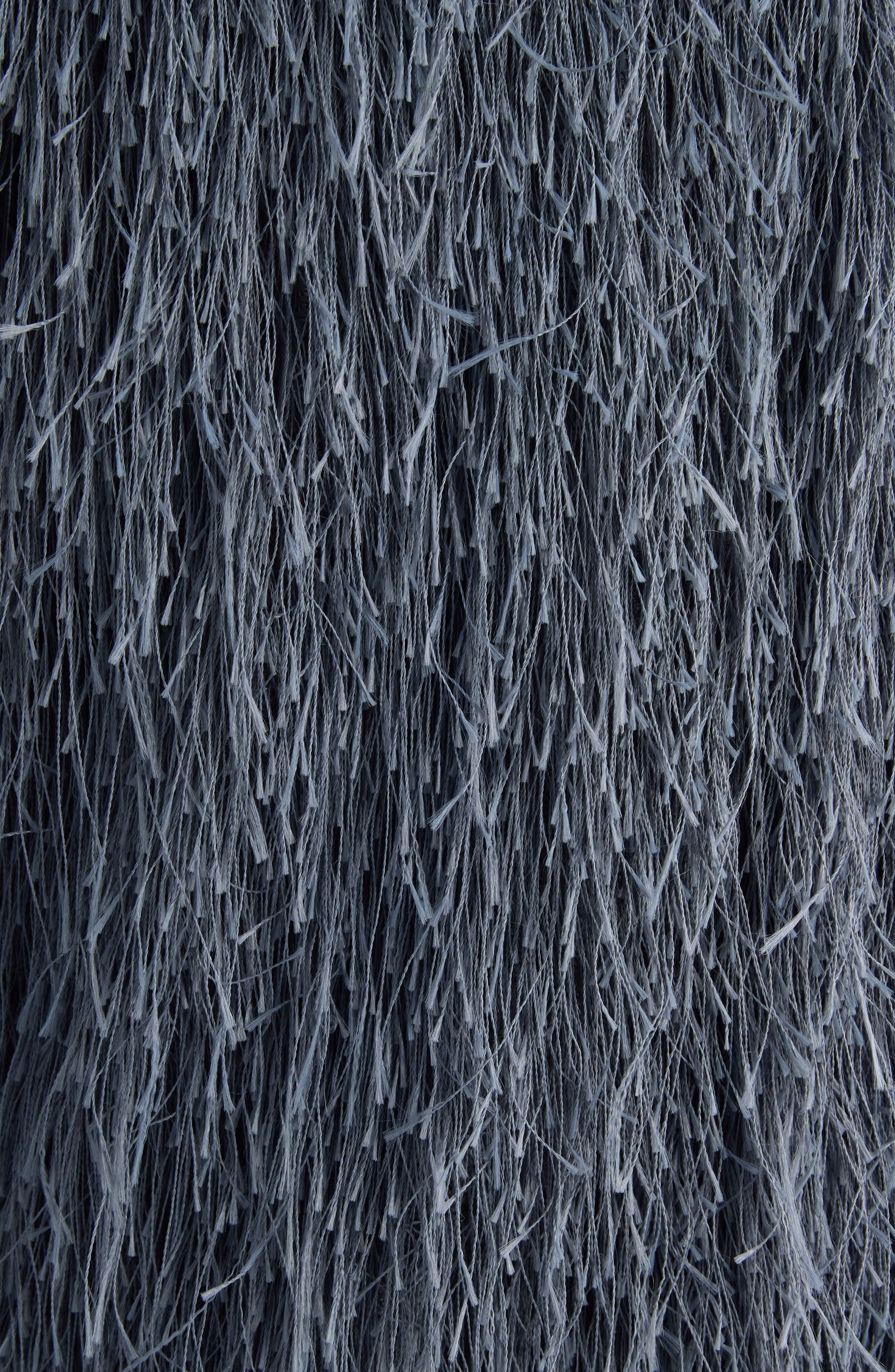 Dries Van Noten Rivla Eyelash Fringe Wrap Coat in Dark Grey at Nordstrom - 5