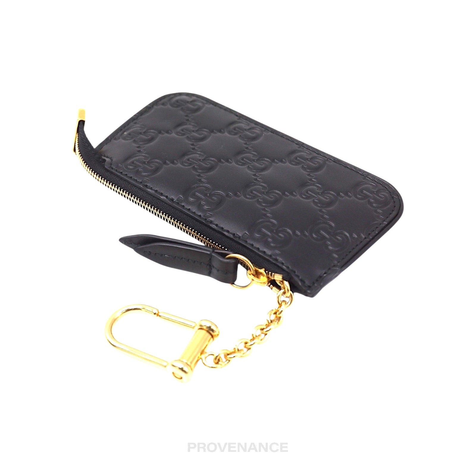 Gucci Key Pouch Cles - Black GG Guccissima Leather - 4
