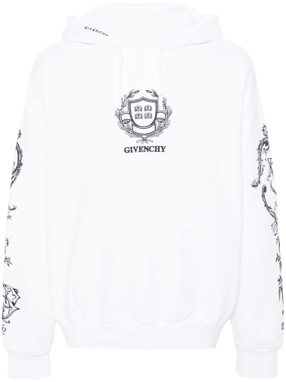 logo-embroidered cotton hoodie - 1
