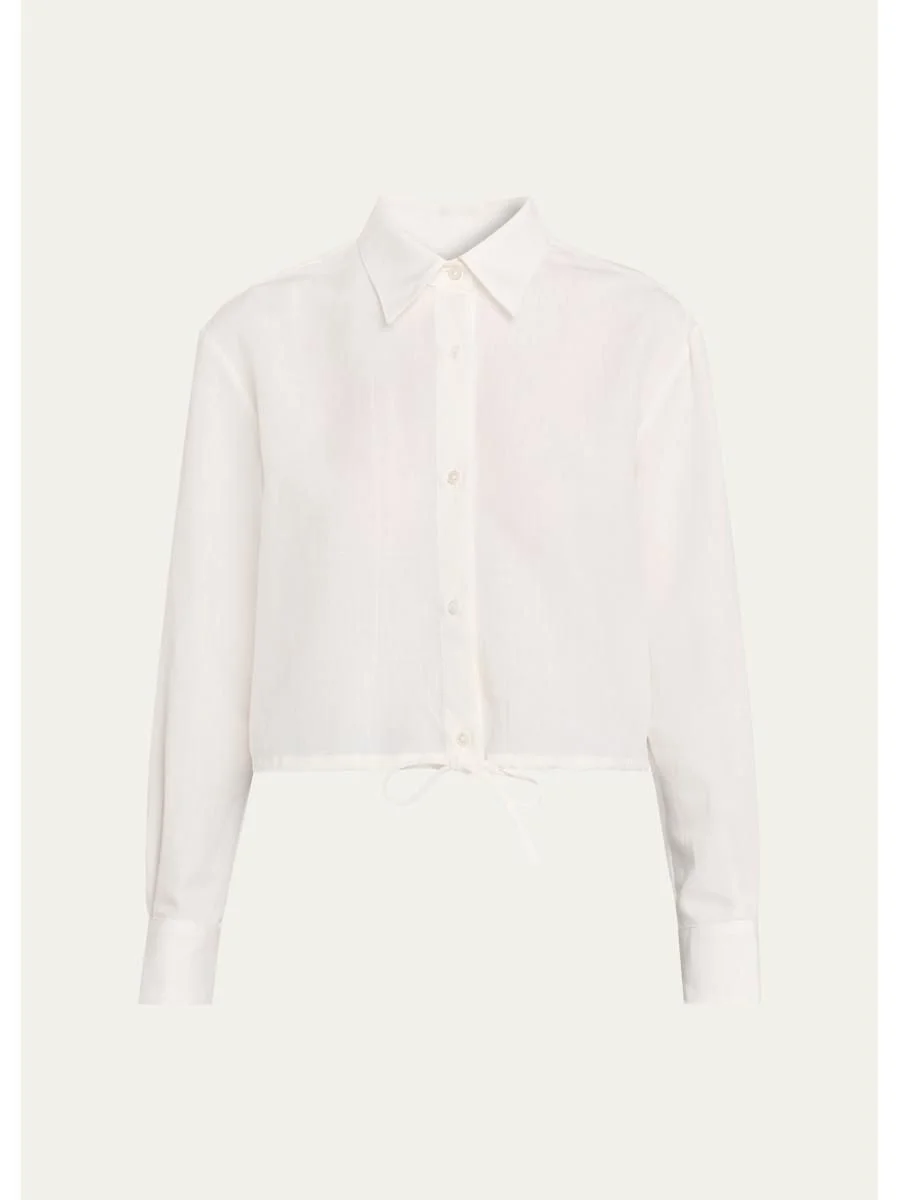 The Riva Drawstring Linen-Blend Shirt - 1