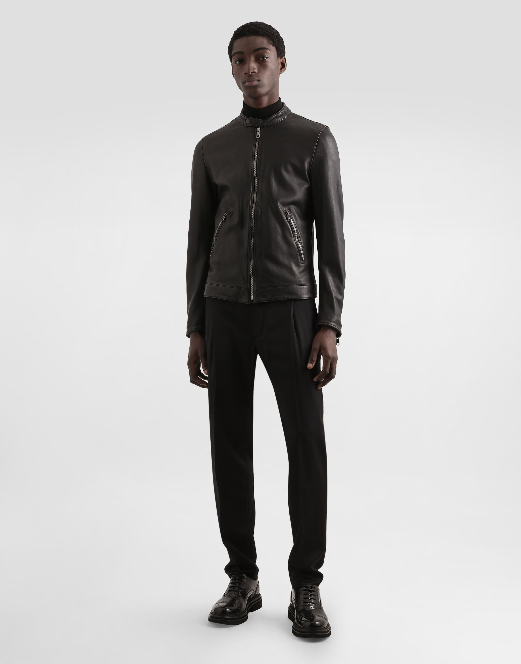 Leather jacket with zipper - 2
