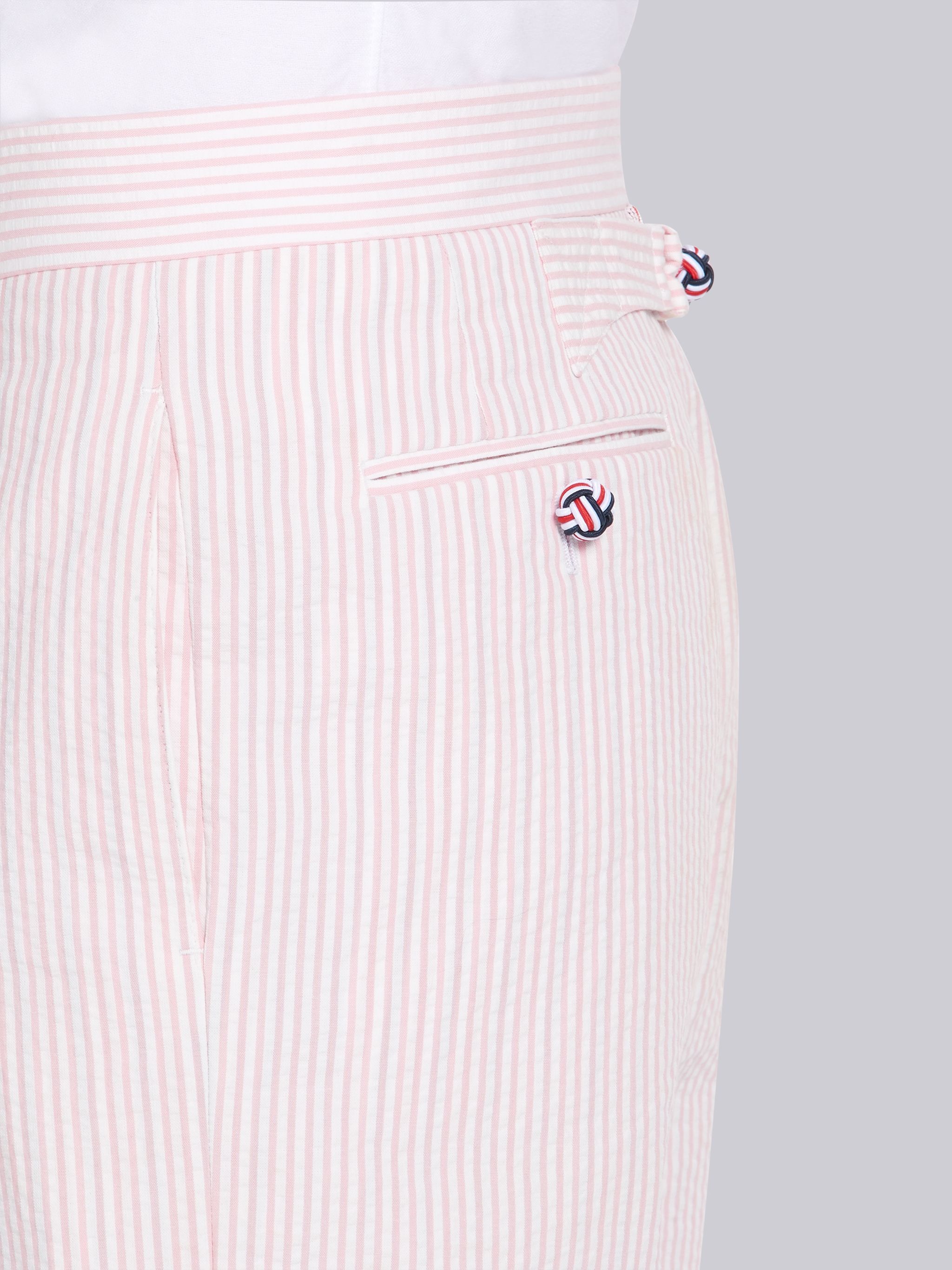 Pink Seersucker Stripe Shorts - 5