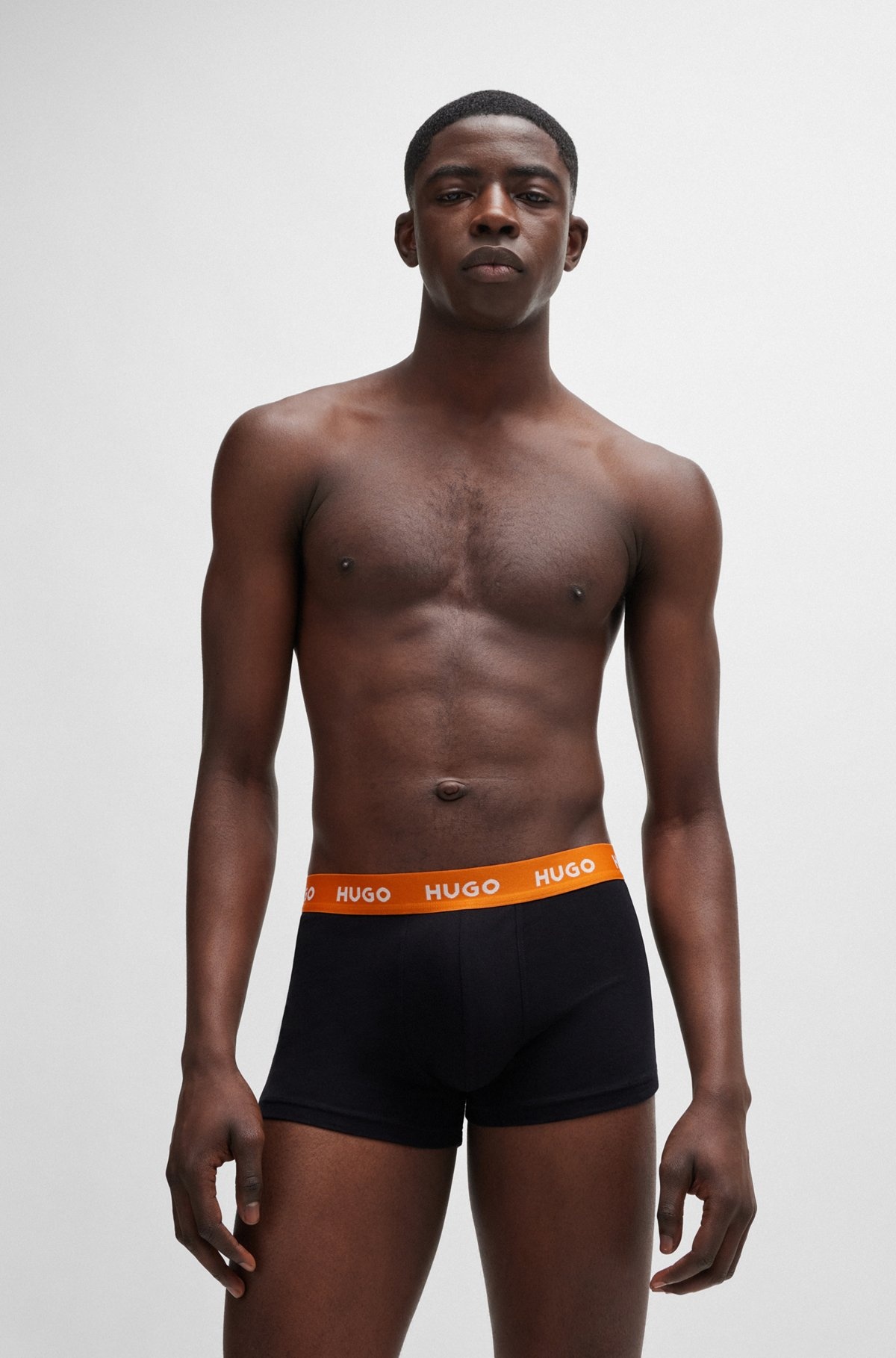 THREE-PACK OF STRETCH-COTTON TRUNKS WITH LOGO WAISTBANDS - 6