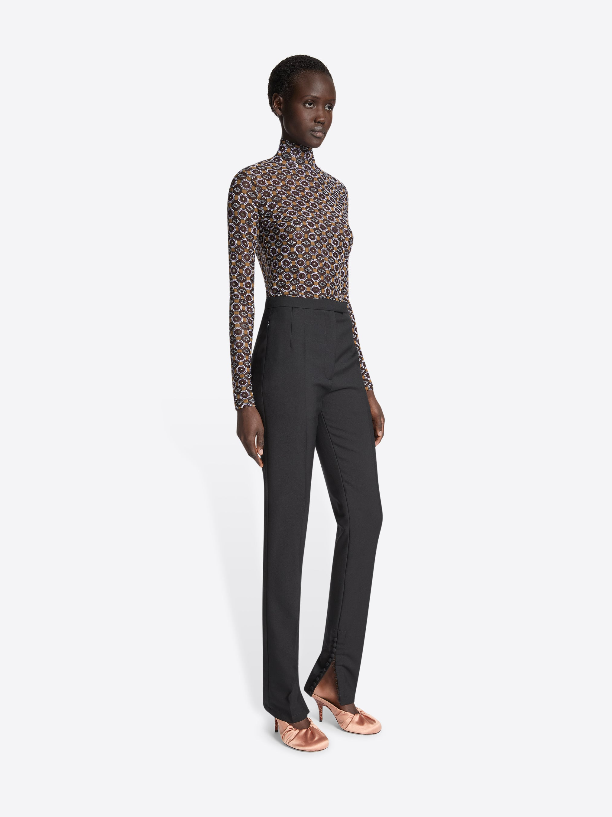 FITTED WOOL MOHAIR PANTS - 3