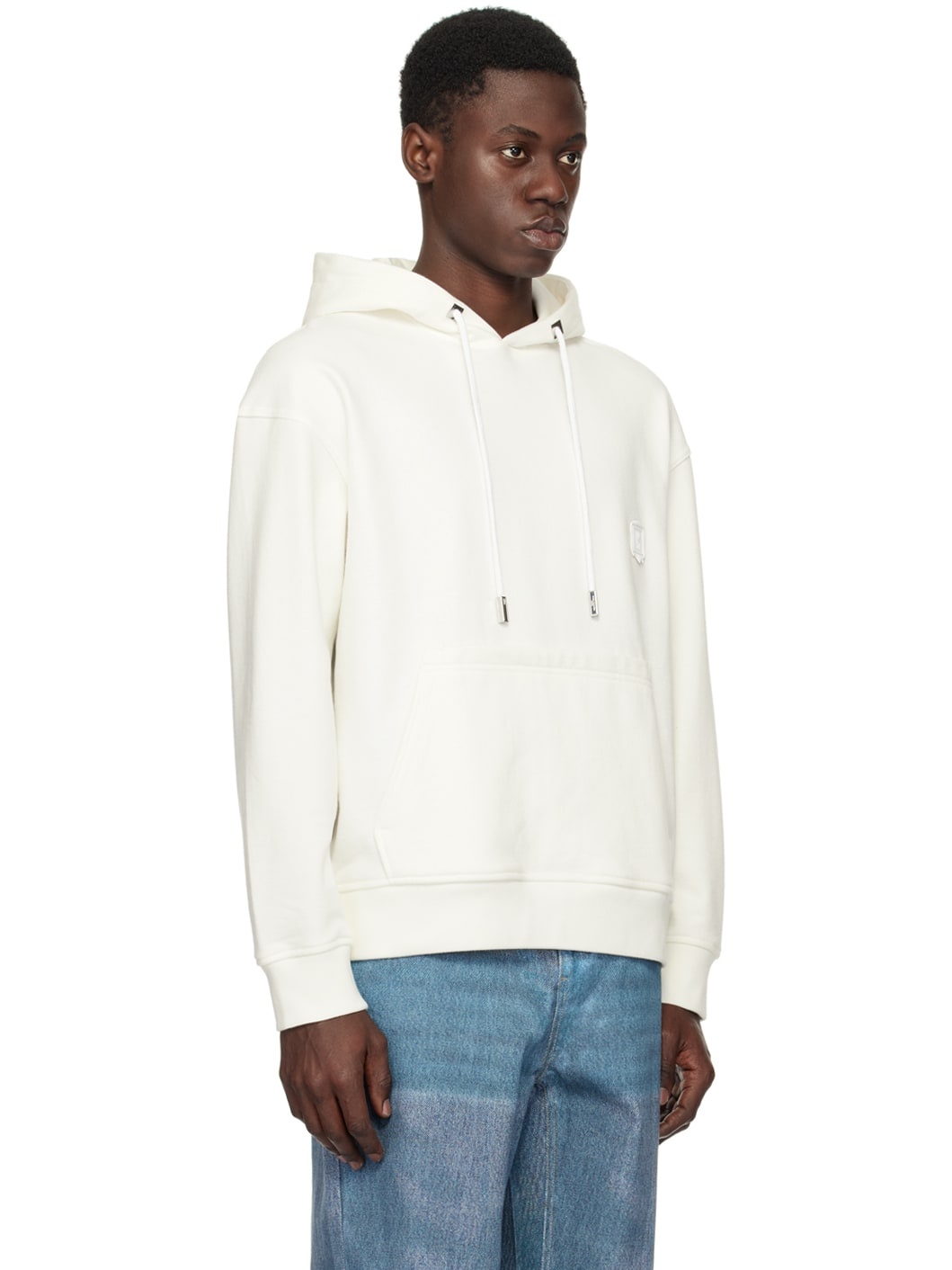 White Printed Hoodie - 2