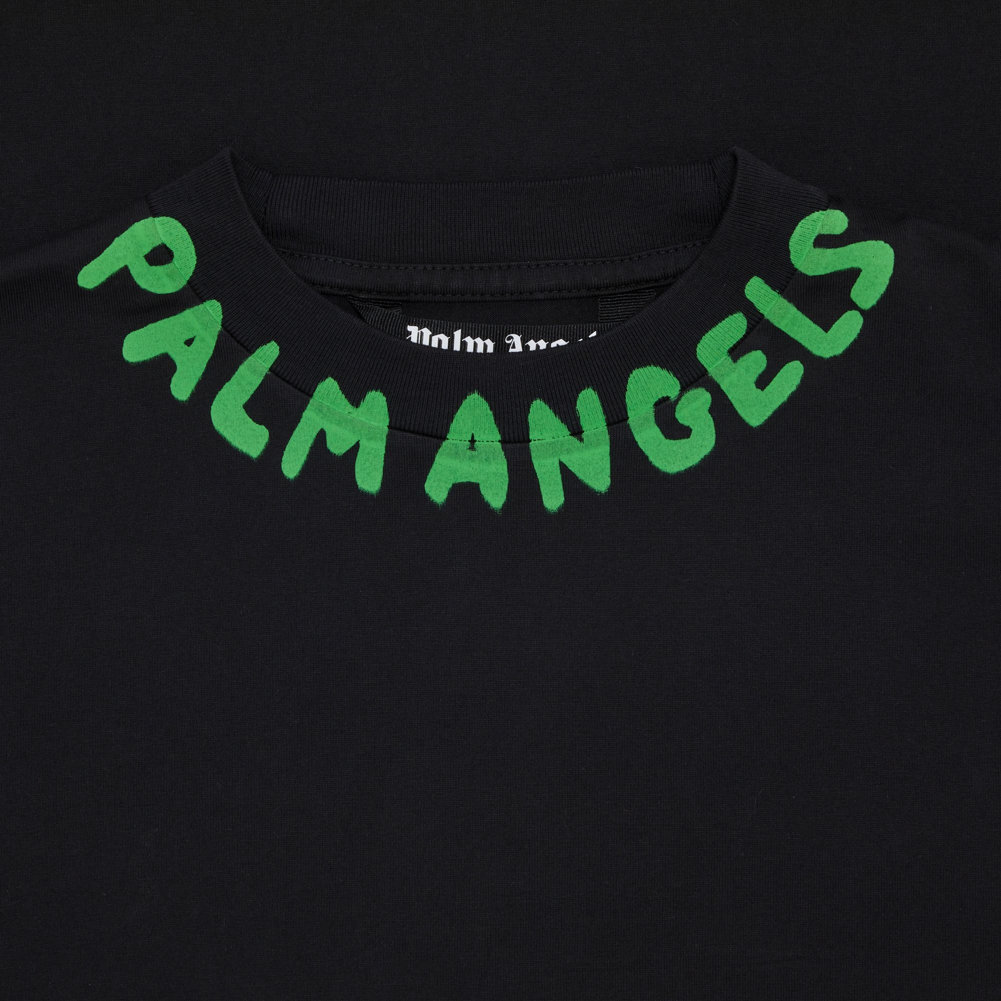 Palm Angels Seasonal Logo Tee 'Black/Green Fluorescent' - 3