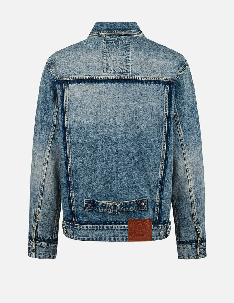 EVISU Washed Seagull Appliqué Embroidery Relax Fit Denim Jacket outlook