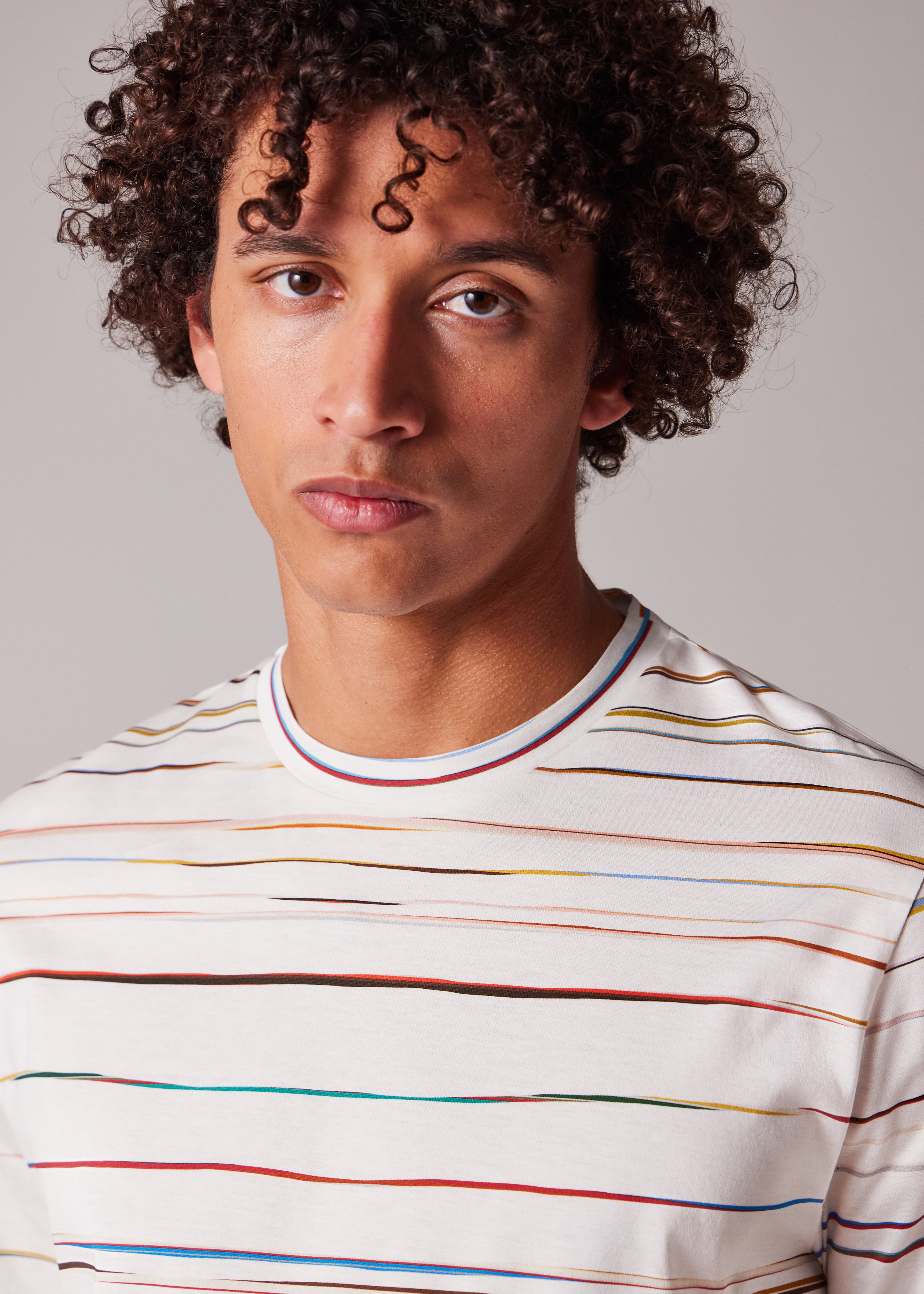White 'Signature Pinstripe' T-Shirt - 5