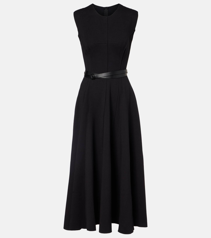 Belted cotton-blend midi dress 1