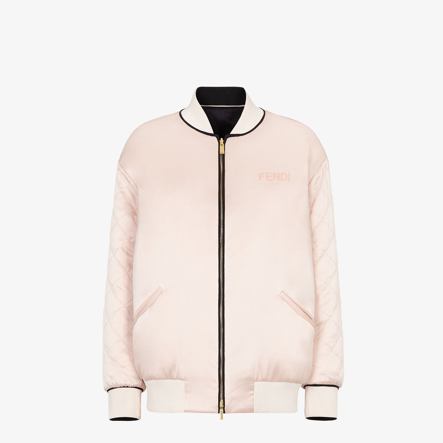 Pink silk bomber jacket - 1