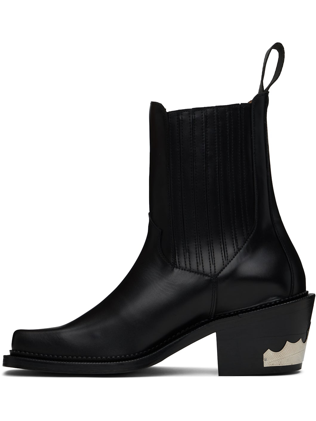 Black Square Toe Chelsea Boots - 3