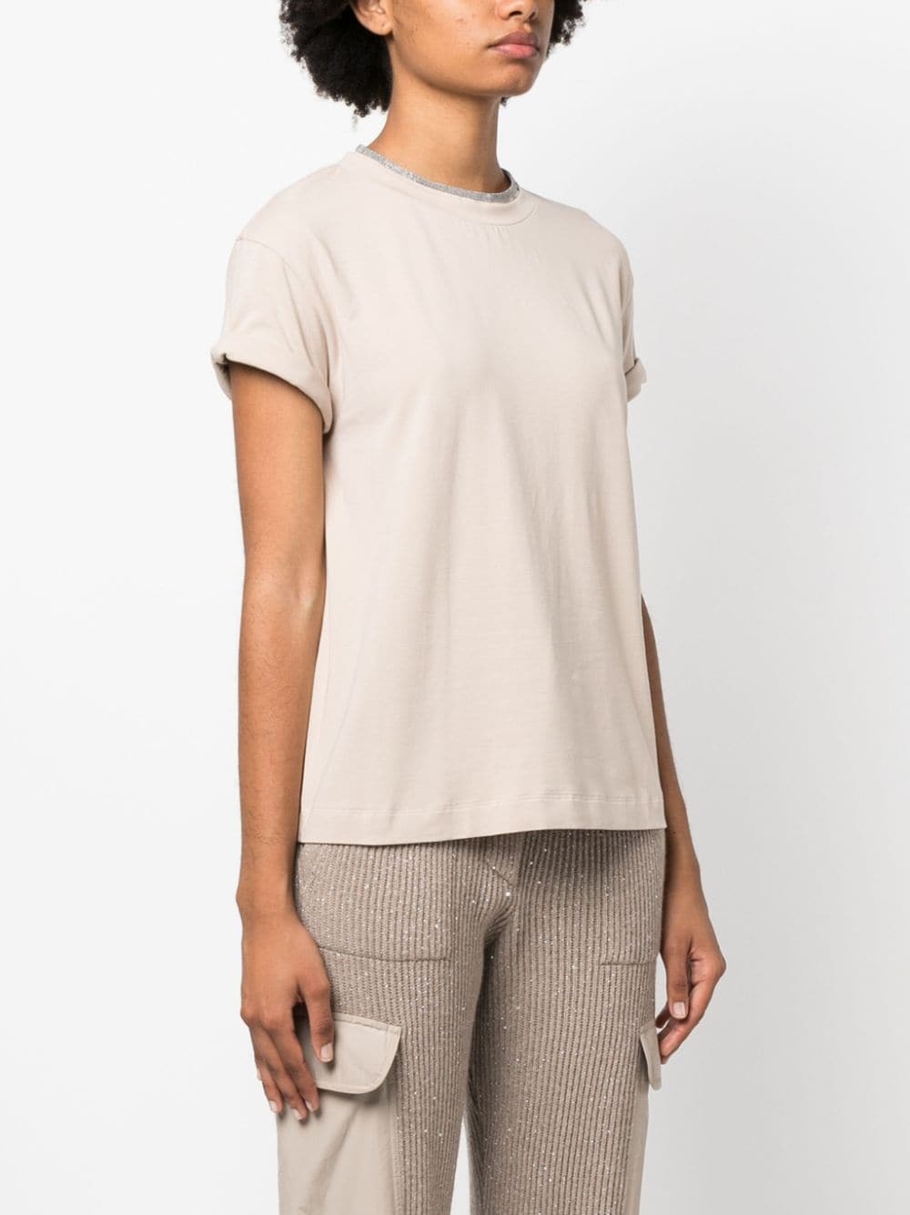 Monili-trim short-sleeve T-shirt - 3