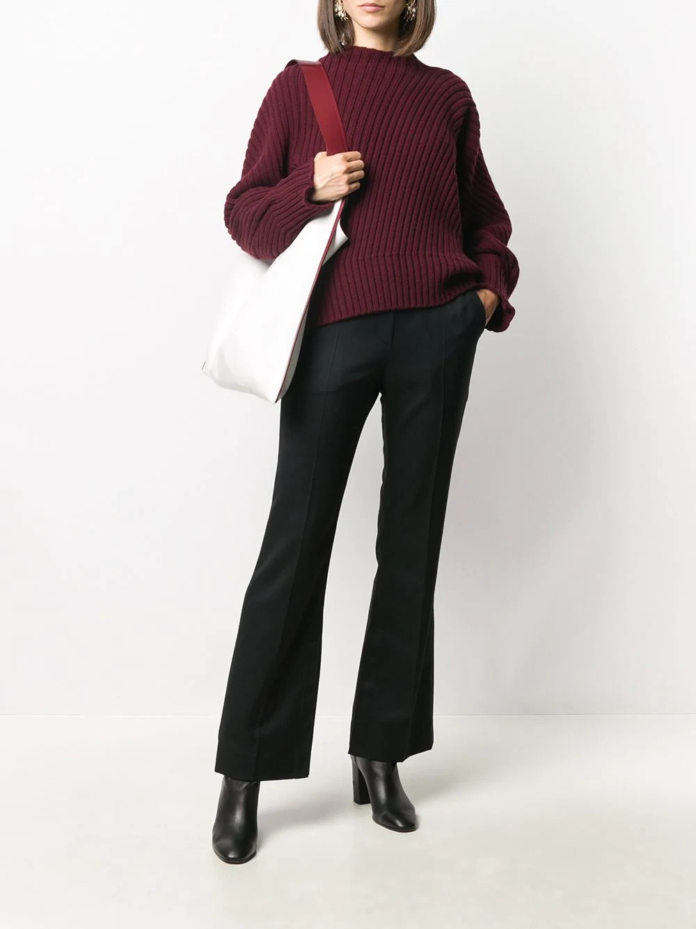 mock-neck ribbed jumper - 2