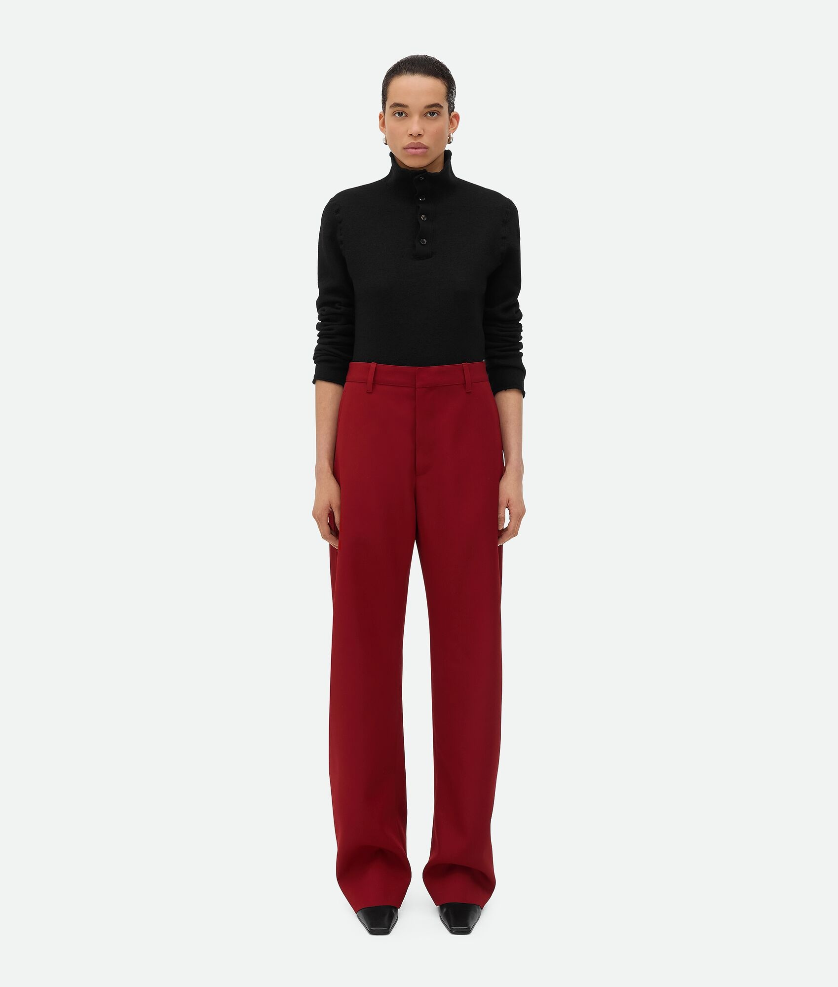 Wool Twill Rounded Leg Trousers - 4