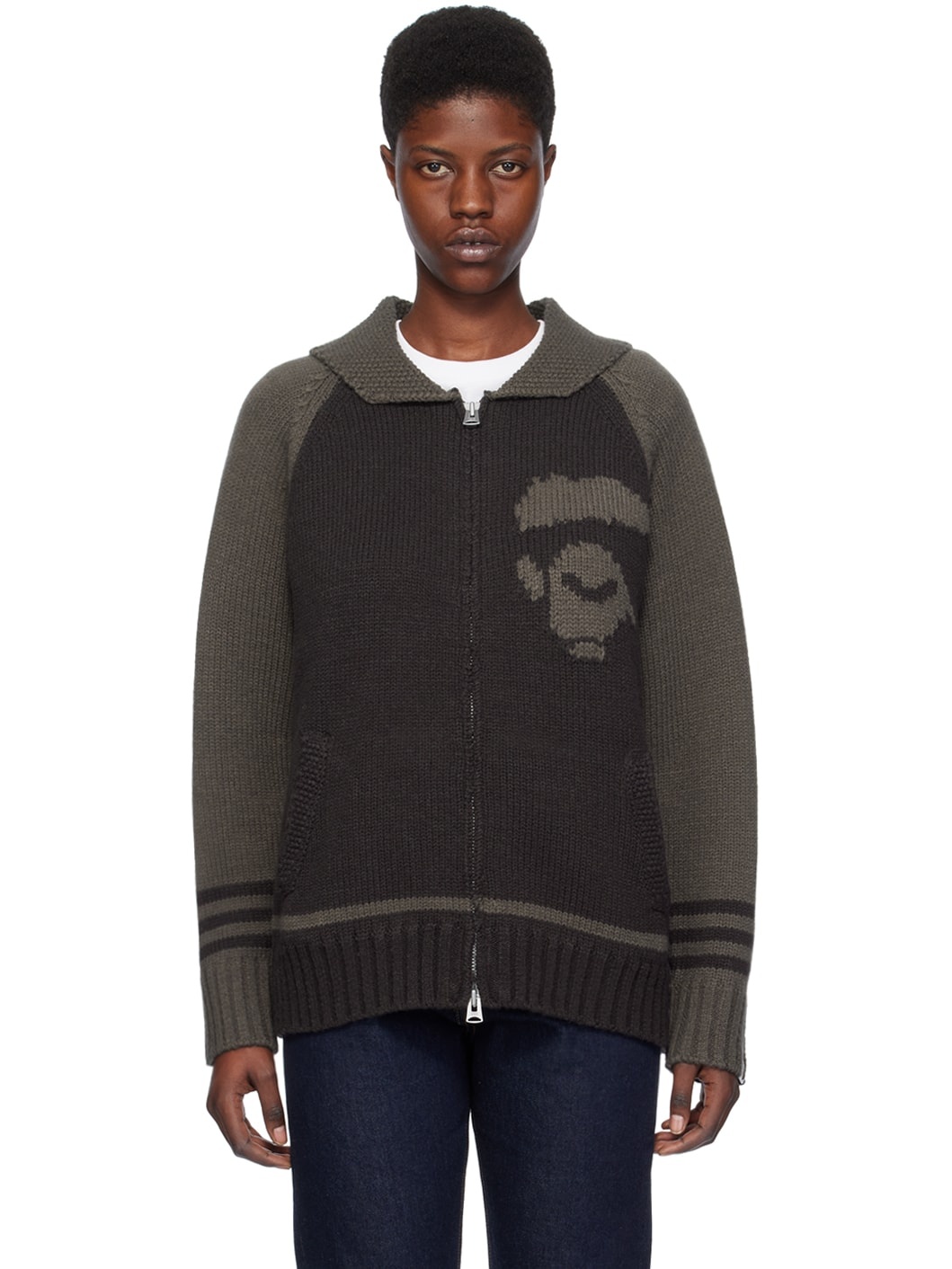 Black Intarsia Sweater - 1