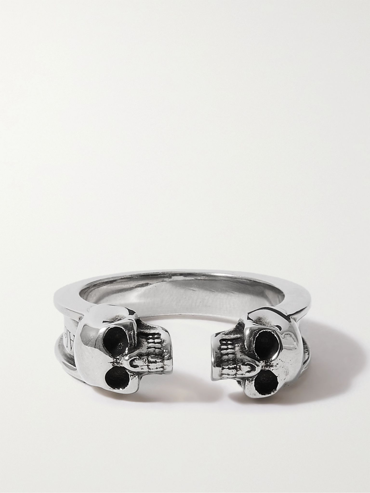 Skull Burnished Silver-Tone Ring Silver - 1